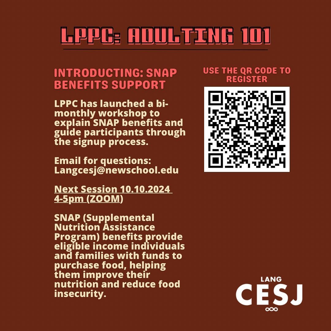 Introducing: SNAP benefit support! Lang Peer-to-Peer Connect has launched a bi-monthly workshop to explain SNAP benefits and guide participants through the application process. Join our upcoming workshop this Thursday, October 10th at 4pm! Scan the Q