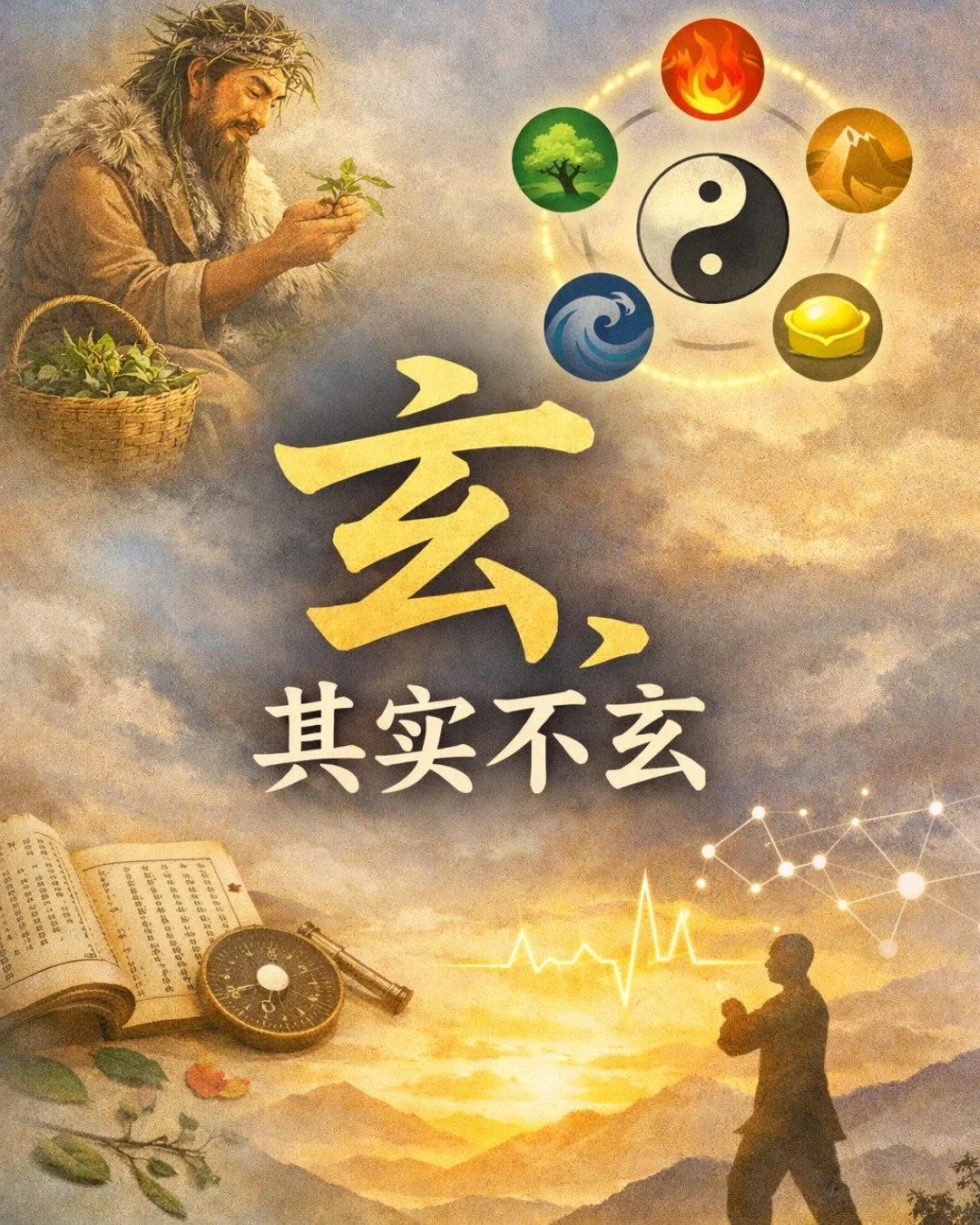 很多人以为：
科学是科学，玄学是玄学，
两者是对立的。

但换一个角度看，
它们更像是在用不同的语言，描述同一类现象。

先说一个很经典的例子：神农尝百草。

一口一口去试，
记录反应，总结规律，再一代一代验证。

这件事，本质就是：
观察 &rarr; 记录 &rarr; 重复验证 &rarr; 找规律

放在今天，这就是科学方法。

后来在学习中，这种&ldquo;可验证性&rdquo;变得更具体。

跟随
黃有易老师学习《易经》，
会不断被提醒：

风水是可以被验证的，
五行是有规律的。

