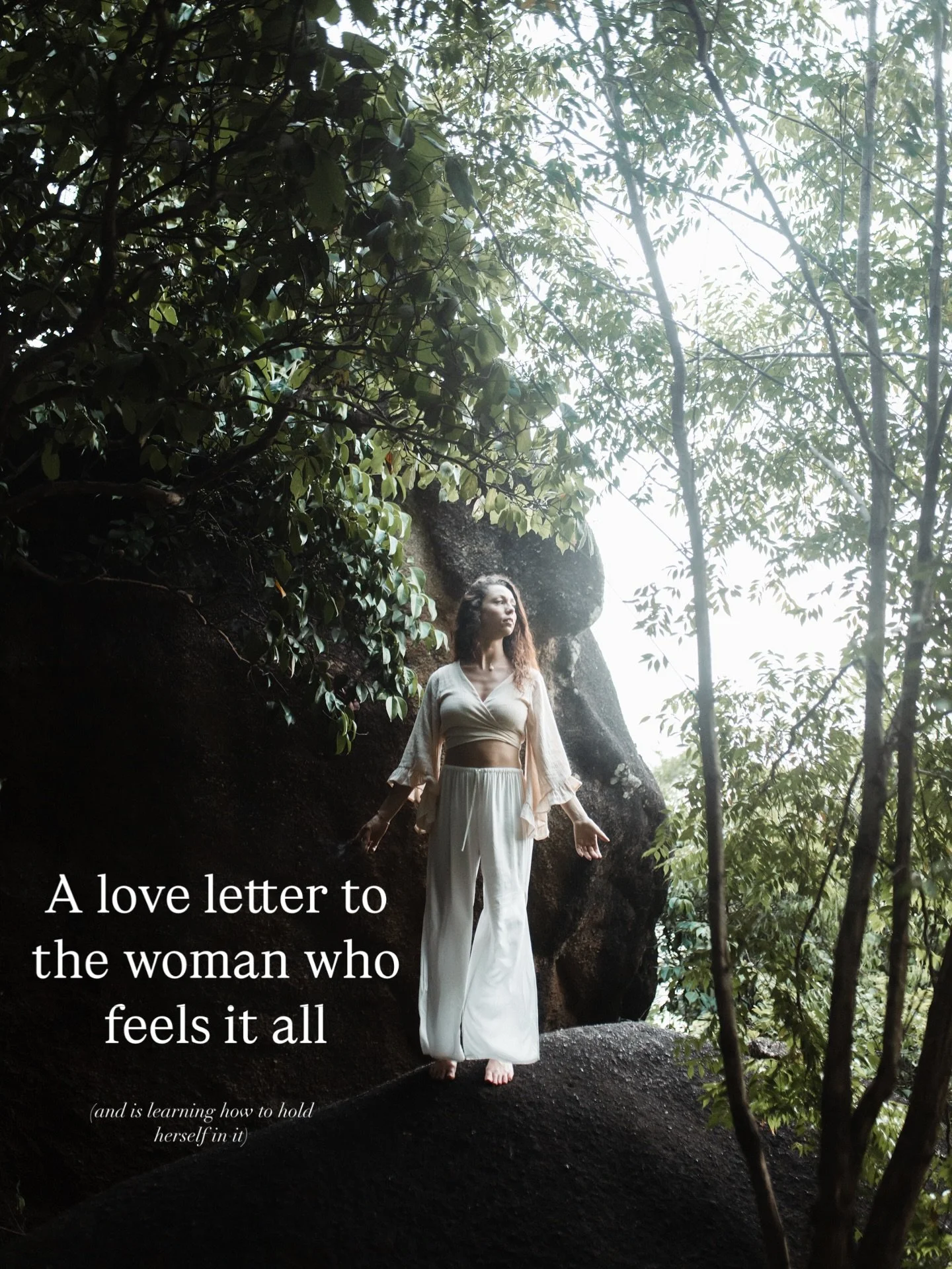 A Love Letter to the Woman Who Feels So Much
(and is learning how to hold herself in it)
Maybe you’ve always felt things more deeply than others.
The tension in a room.
The sadness behind someone’s smile.
The ache of a world that moves