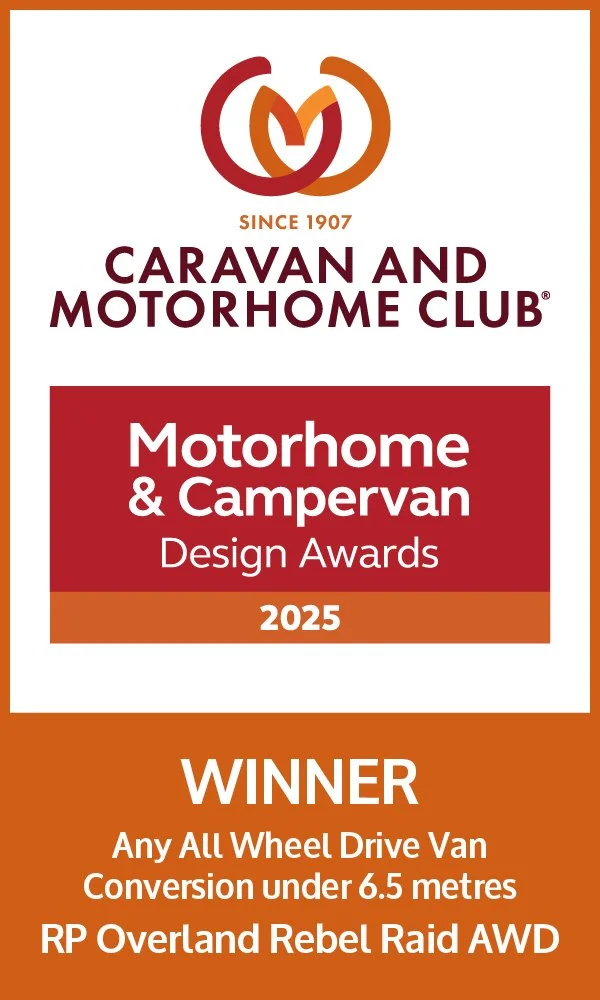 2025 Award for RP Motorhomes Winner All Wheel Drive Van Conversion under 6.5m for RP Overland Rebel Raid AWD from Caravan and Motorhome Club