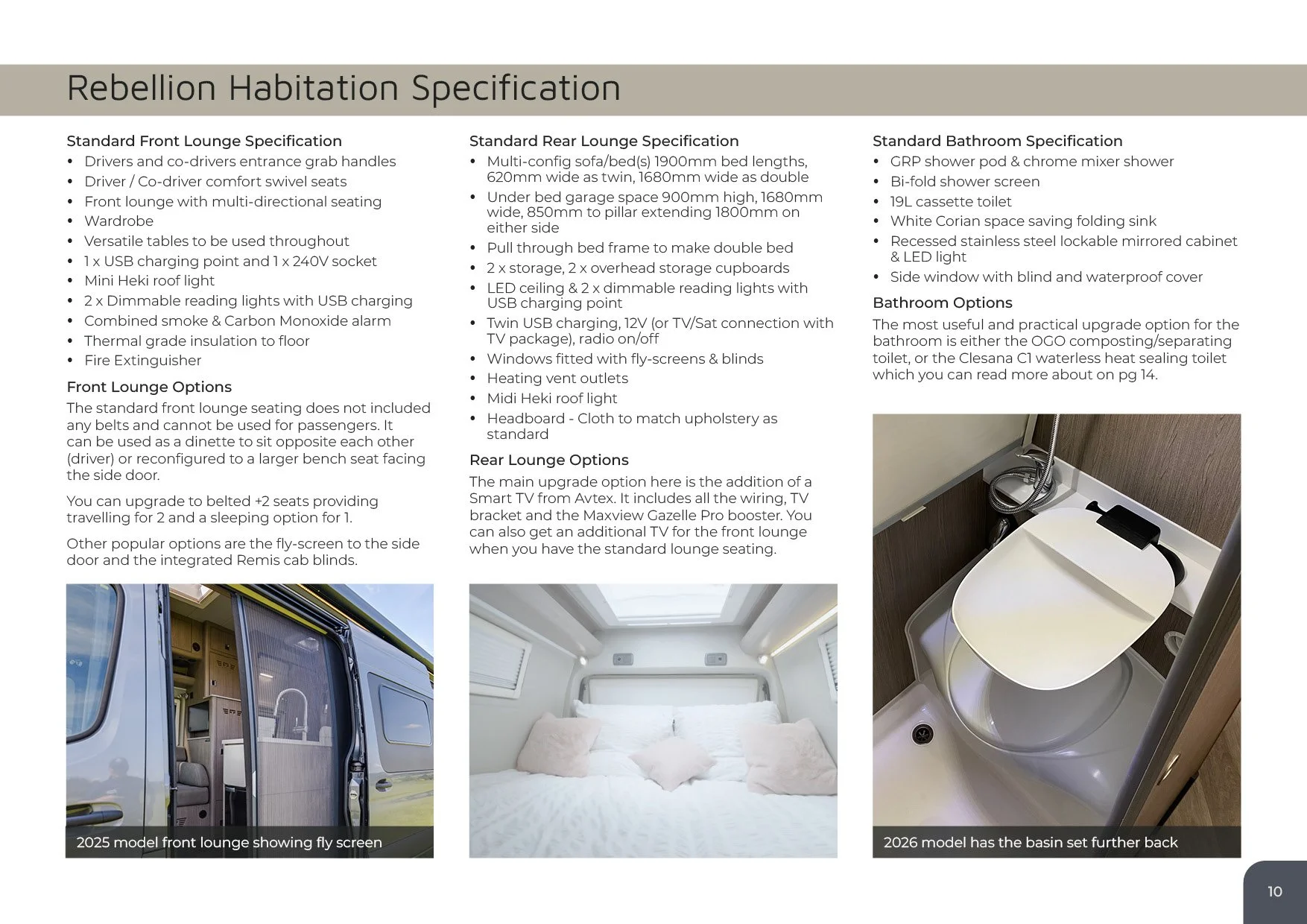 Close-up of a modern RV bathroom with a white toilet and dark wood walls.