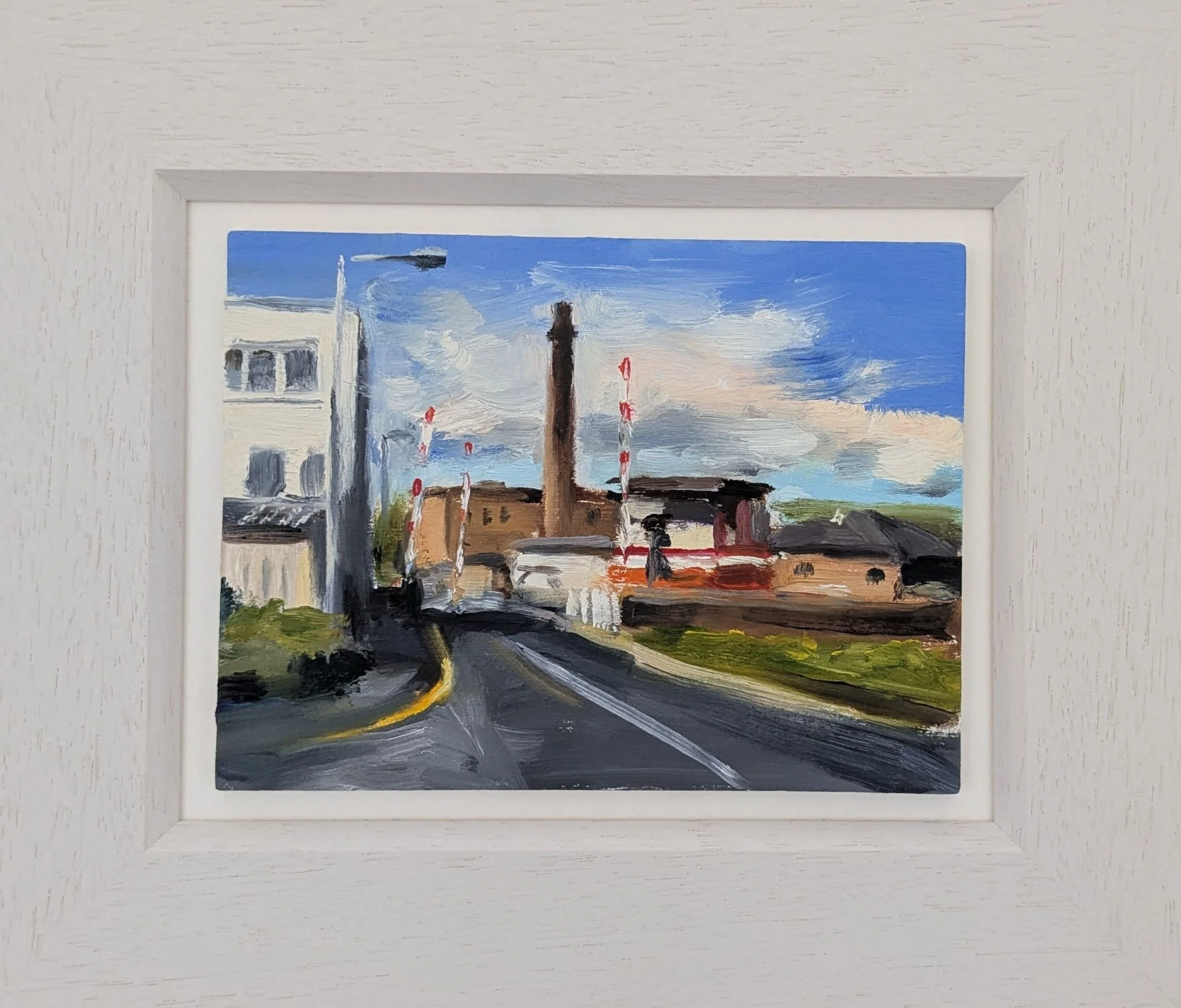 Level Crossing, Rawtenstall - Oil on board 15x20cm (29x34cm incl frame)
