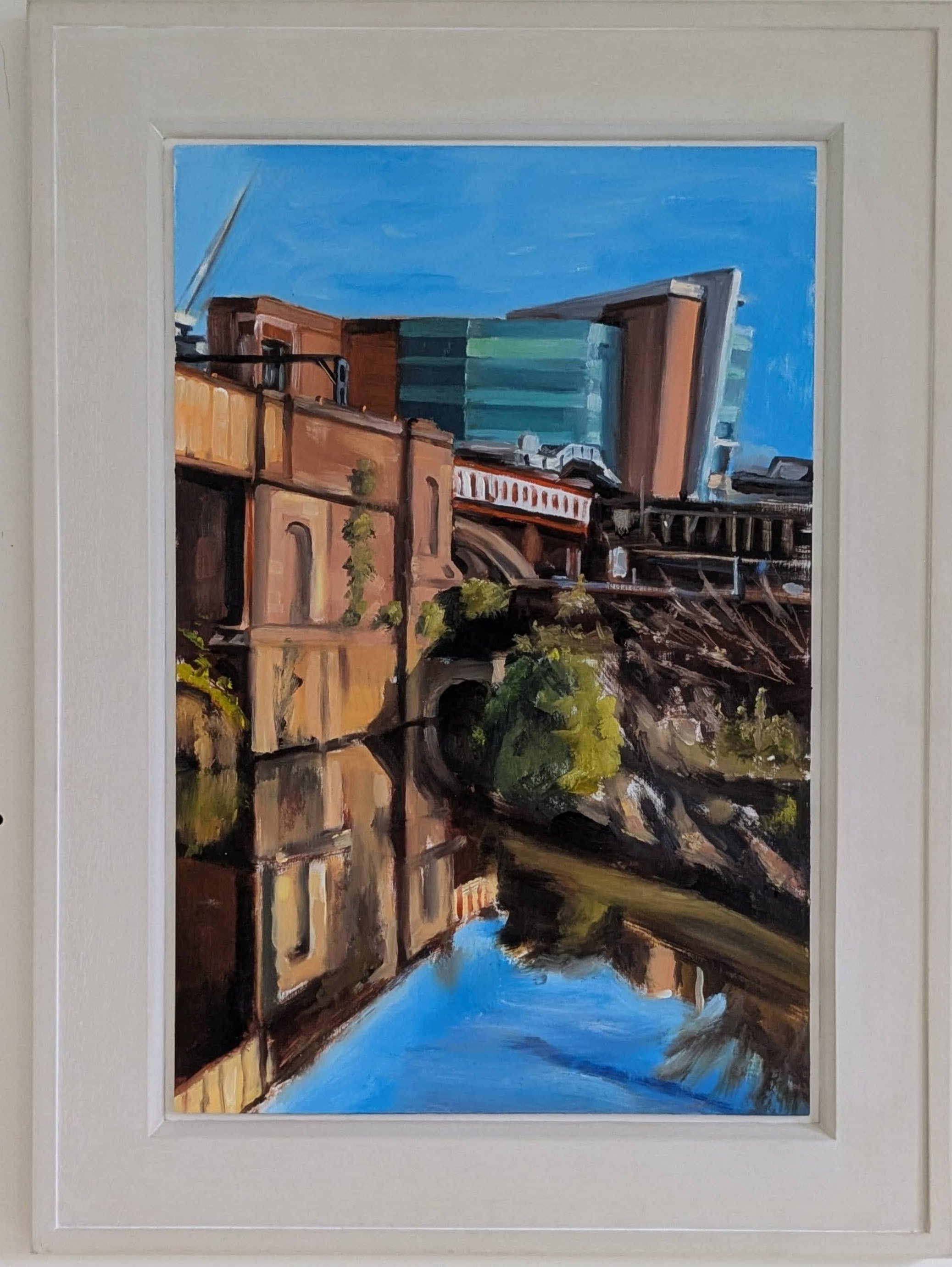 Irwell, Irk Confluence - Oil on board 61x40cm (78x58cm incl frame)