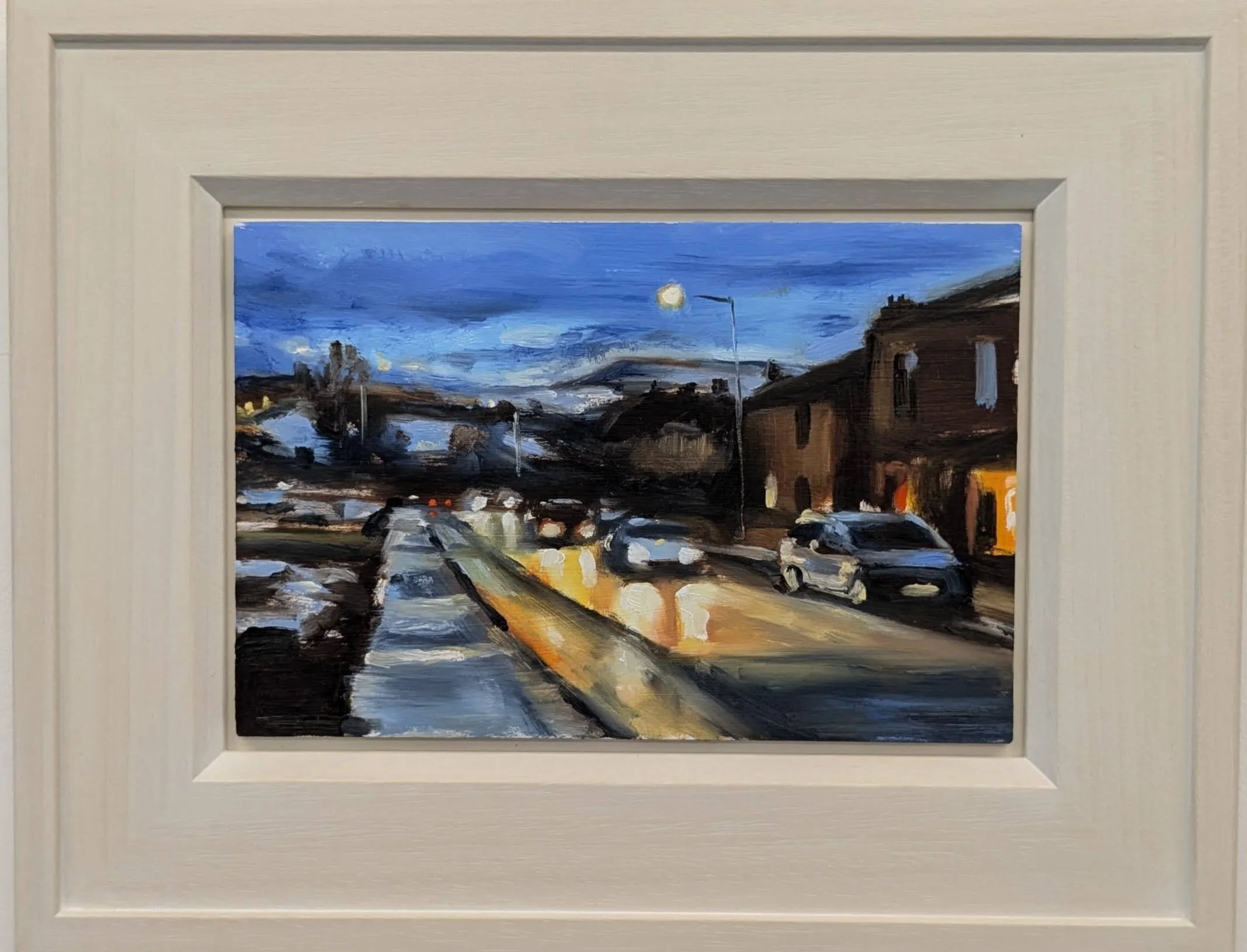 Newchurch Road Twilight - Oil on board 20x30cm (36.5x46.5cm incl frame)