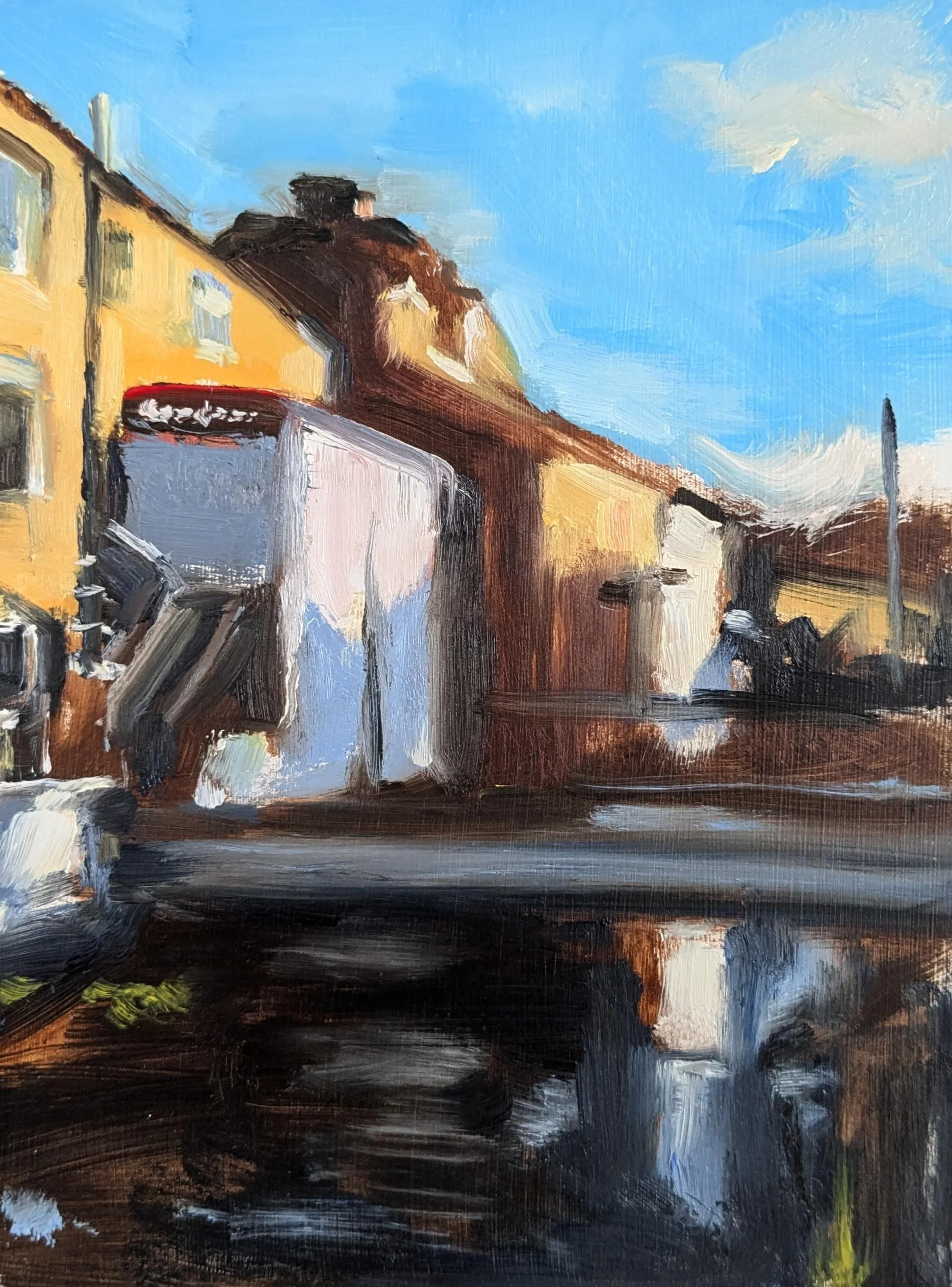 Waterfoot - Oil on board 20x15cm (34x29cm incl frame)