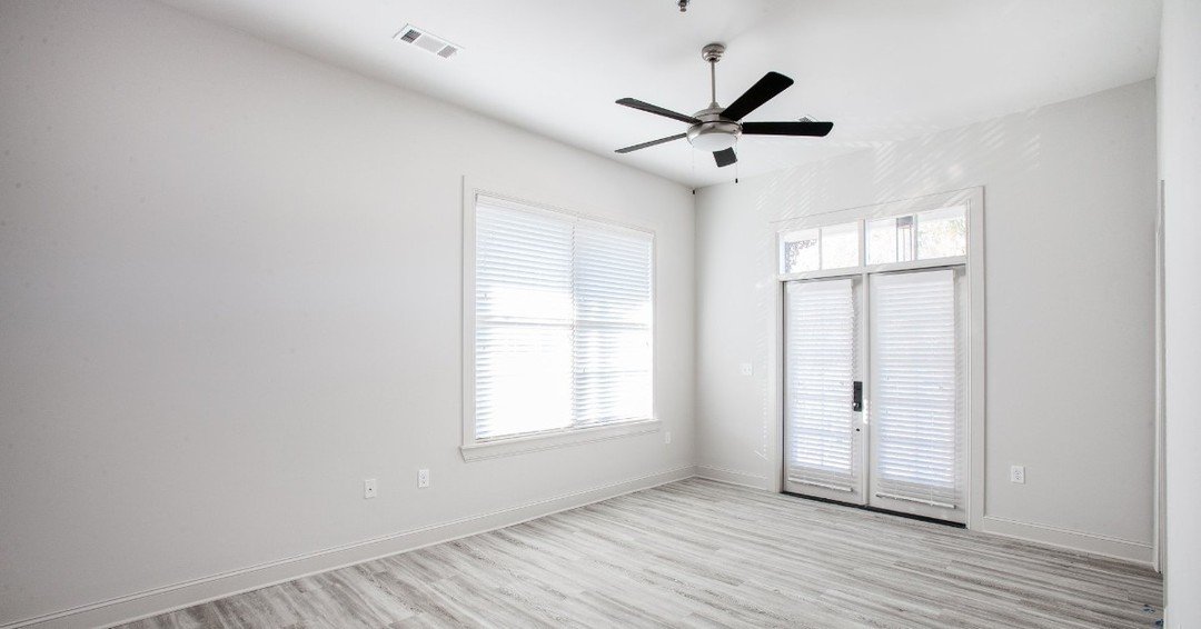 Spacious rooms and French doors make the dreamiest combo in the Quarter Lofts apartments.