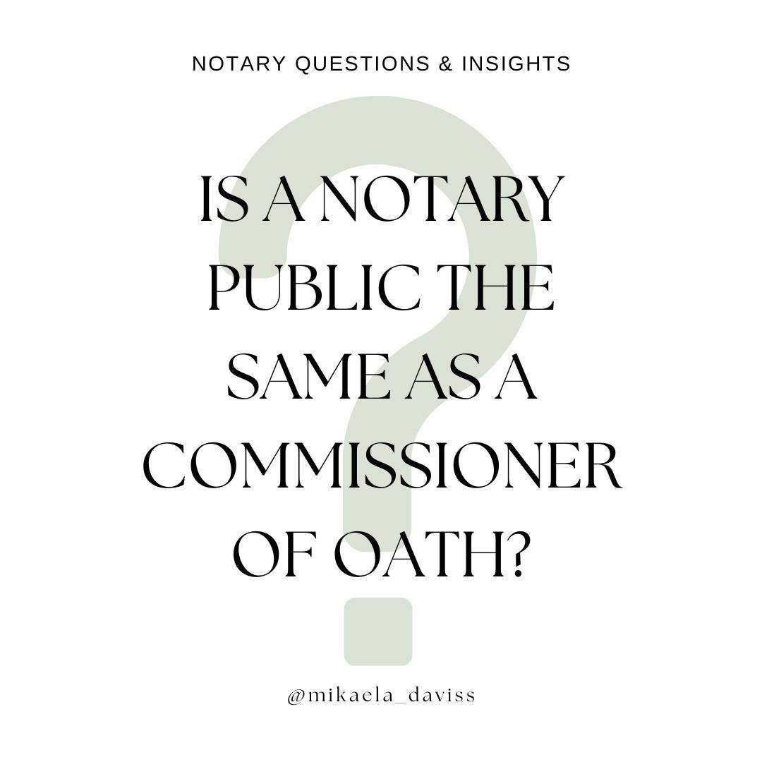 🔍 Wondering if a notary public is the same as a commissioner of oath?

While both notary publics and commissioners of oath are authorized to administer oaths and affirmations, they serve different purposes. 

‣ A notary public is primarily tasked wi