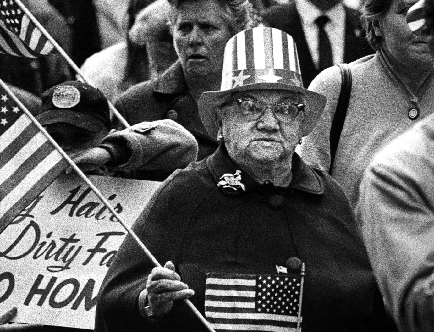 American Grandmother 1970 - A pro-America rally in Syracuse, NY with hundreds of marchers , after thousands of anti-Vietnam war protesters had demonstrated a few weeks earlier. 