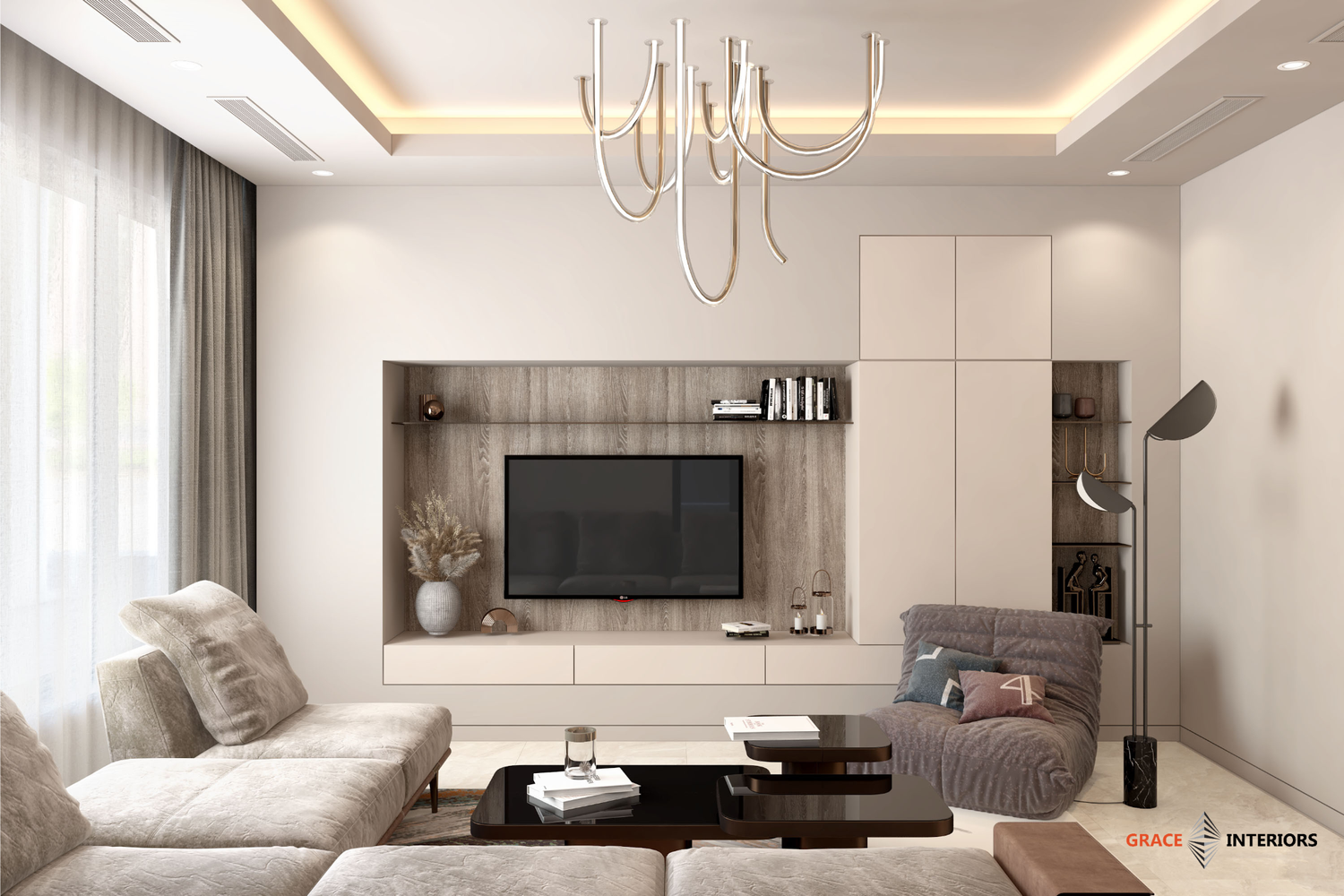 Bếp nhìn từ góc khách vàt�c gỗ sáng