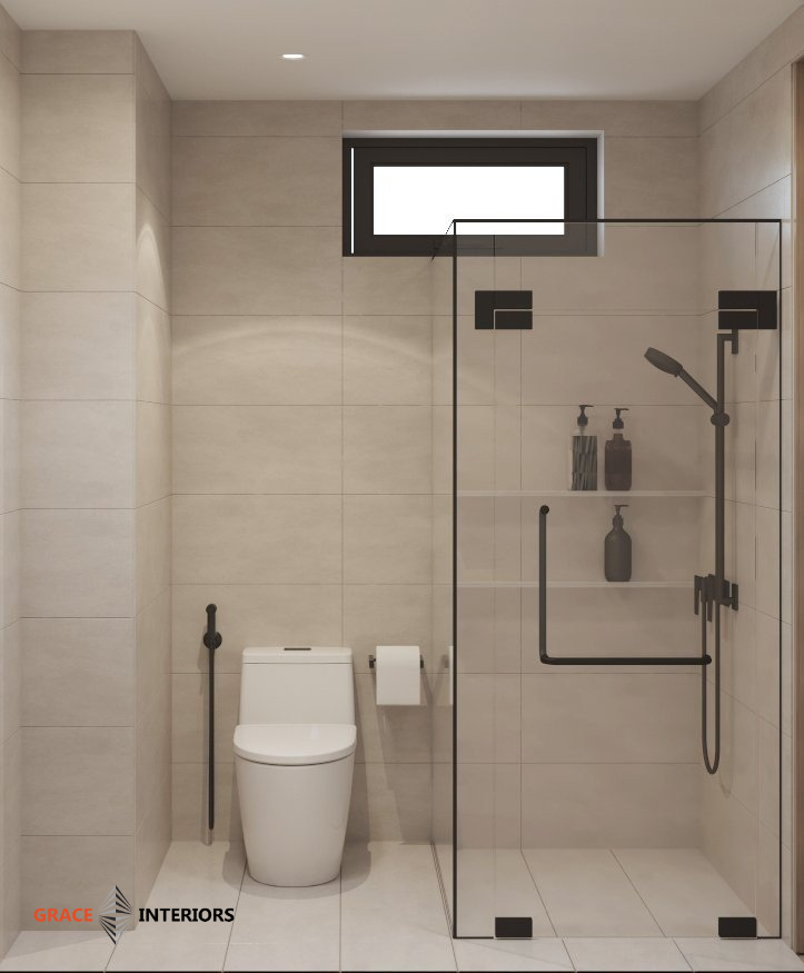 Phòng tắm với bồn ràa mặt đ�� vân