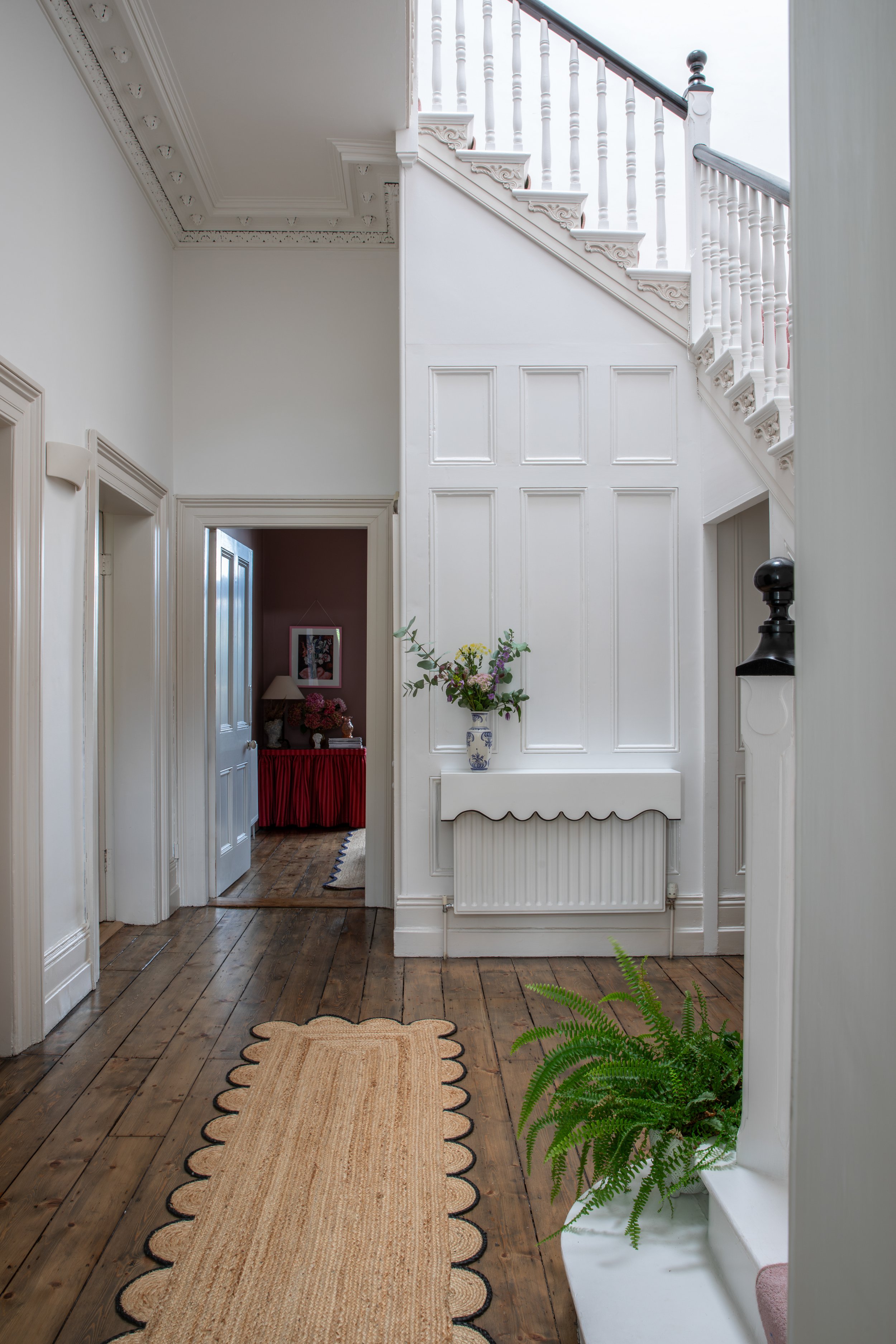 Entry Hallway in the Kenilworth Square Project, showcasing a Georgian family home renovation in Dublin by Porcha Design.