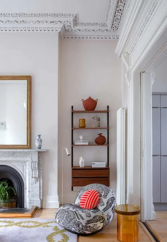 Living room within the Kenilworth Square Project, a Victorian family home renovation in Dublin designed by Porcha Design.