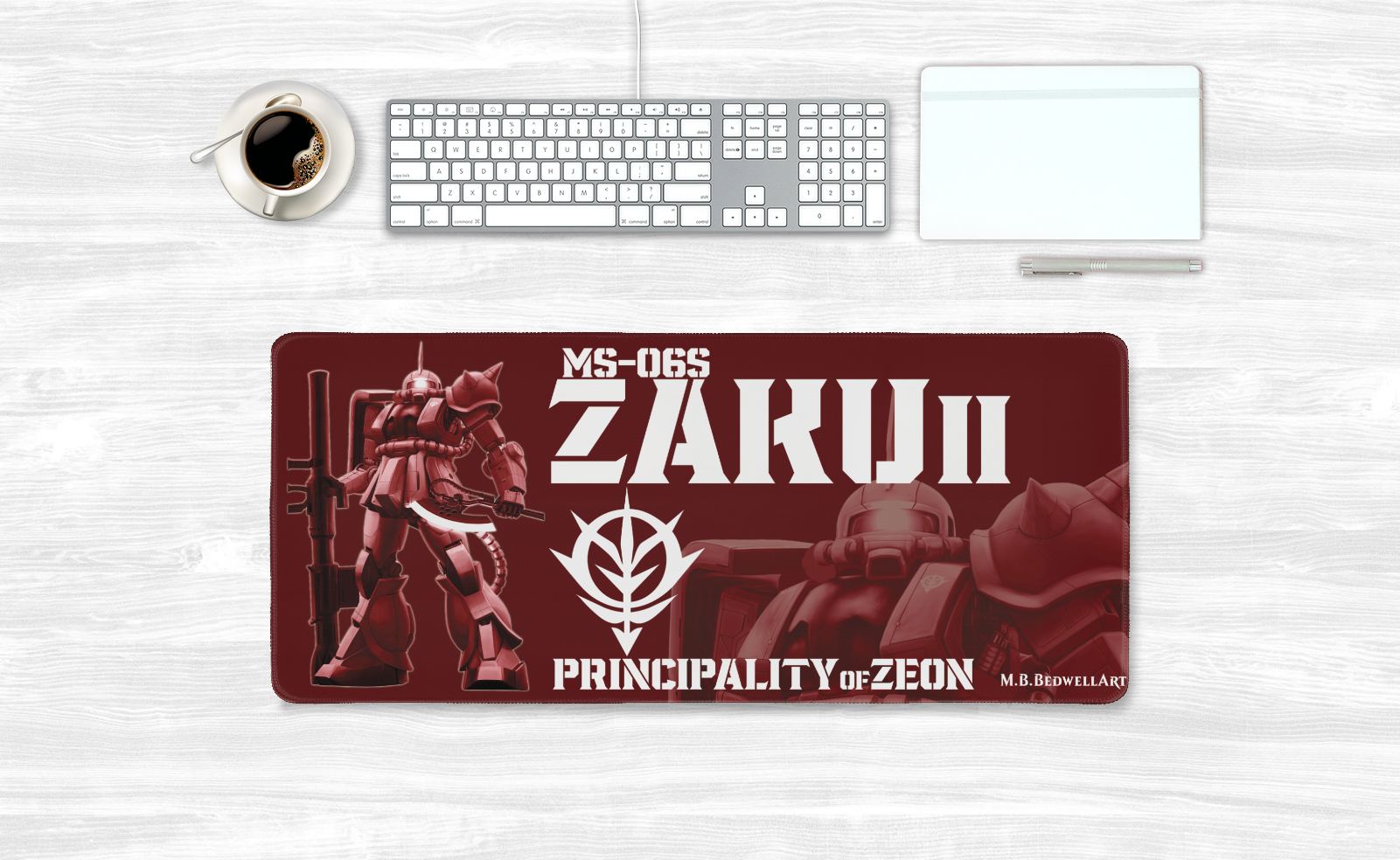 MS-06S Char's Zaku II Desk/Gaming Mat