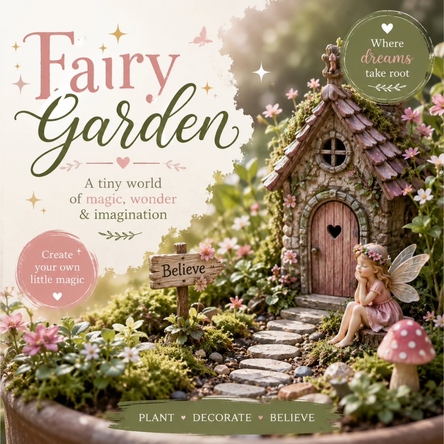 This Saturday, May 30th 5-7 is our 5th annual Fairy Garden Event. Admission is $20 for the first child and $15 for each additional child, adults are free. Each child gets a set of wings and a tutu, will make a bracelet, get fairy dust, hear a story, 