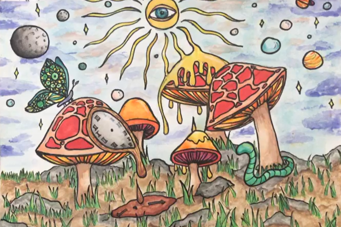 Psychedelic Mushroom Doodle