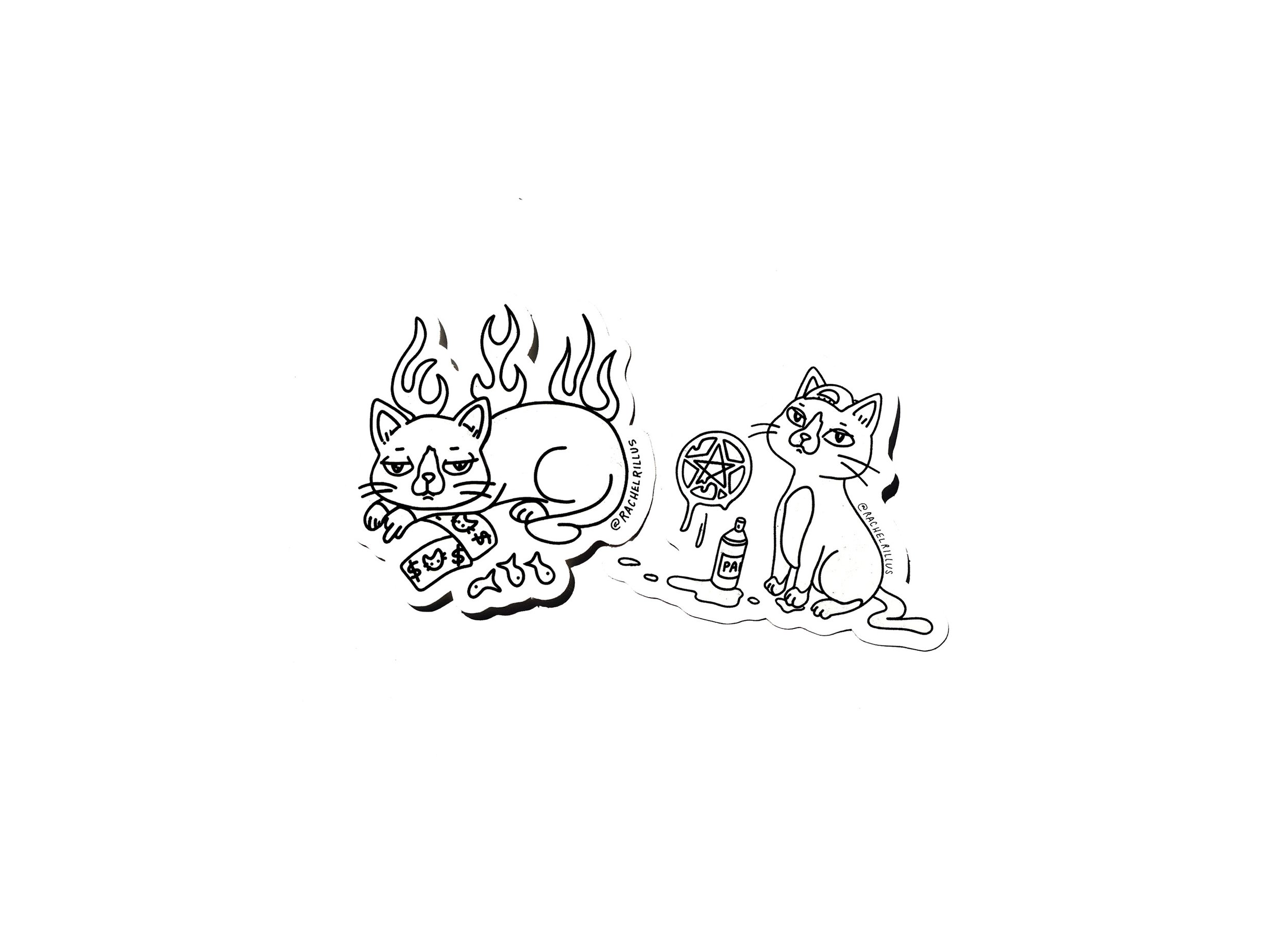 sticker set - moneycat & pentacat