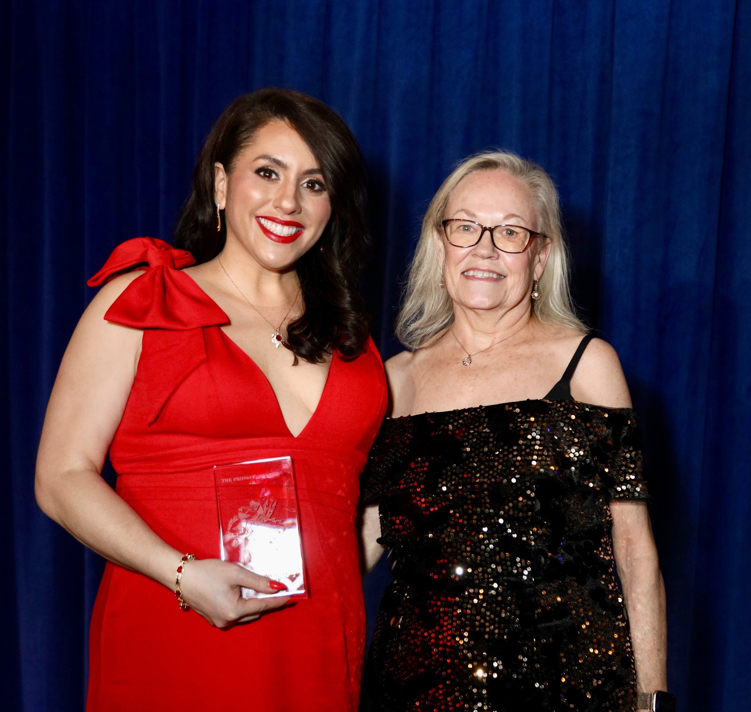T.J. Raphael at the Newswomen's Club of New York's annual Front Page Awards Gala. T.J. won the annual award for investigative reporting in audio for her series Liberty Lost.