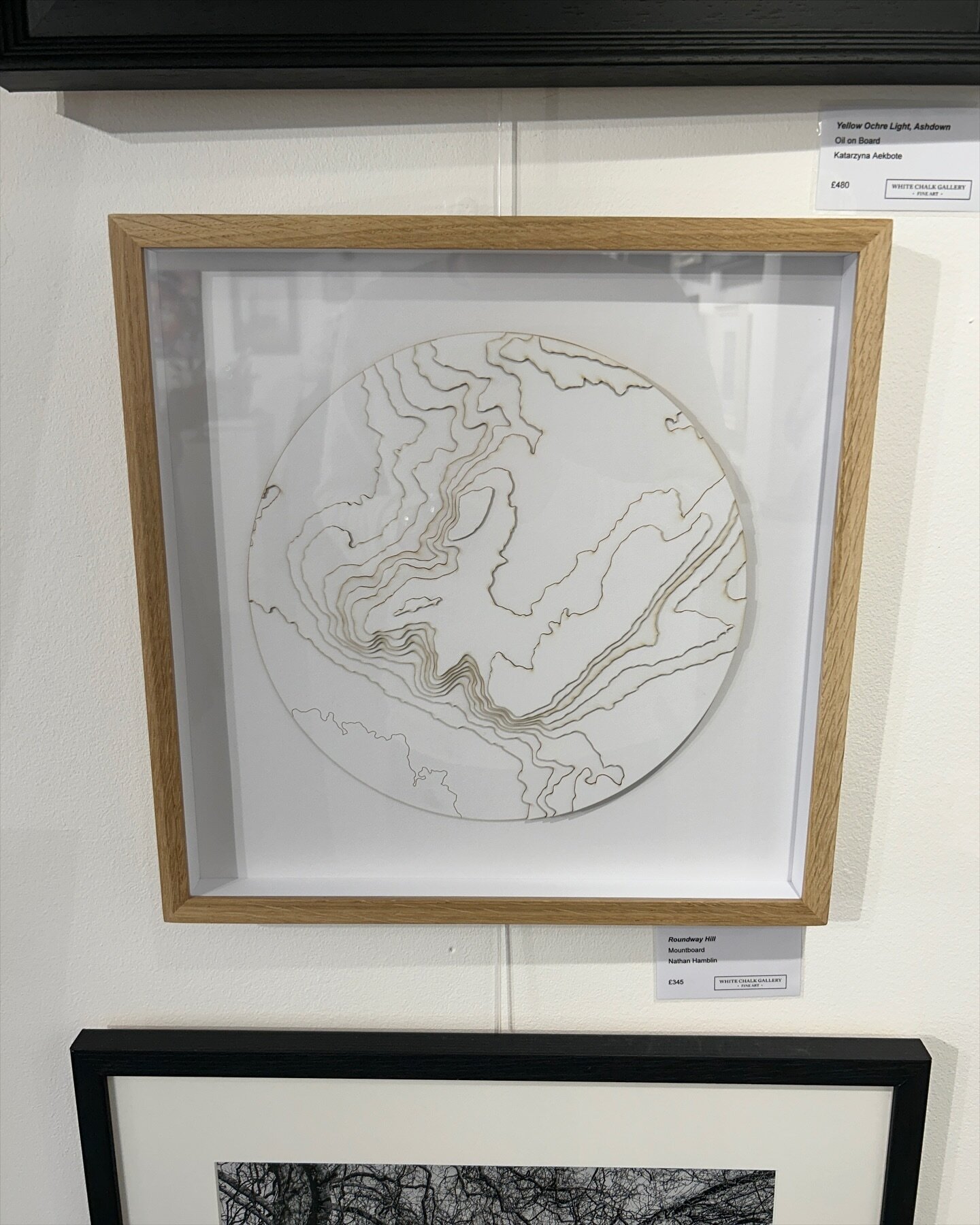 Am I officially an artist now?! A pinch me moment to see my work amongst so many amazing pieces by very talented artists @whitechalkgallery. Open exhibition continues until 20th April #art #lasercut #lasercutart #3dartwork #landscapeart #wiltshirelan