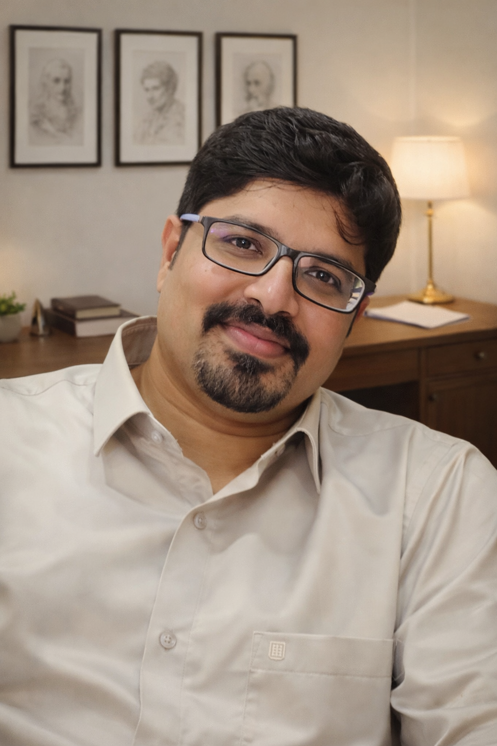 Artist Vargeese G M in his office