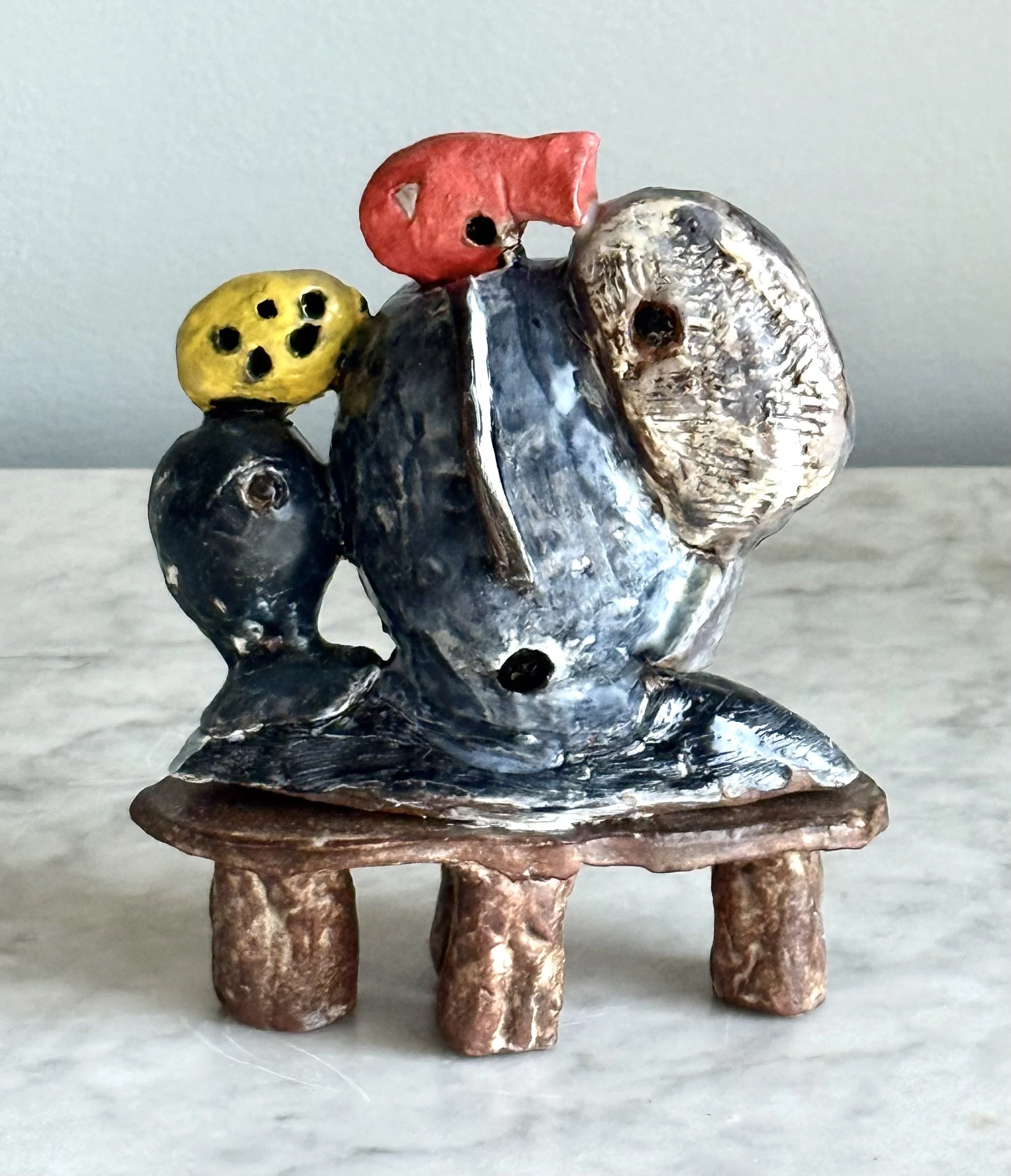 Five Thoughts All at Once, glazed ceramic, 6" x 5", 2026
