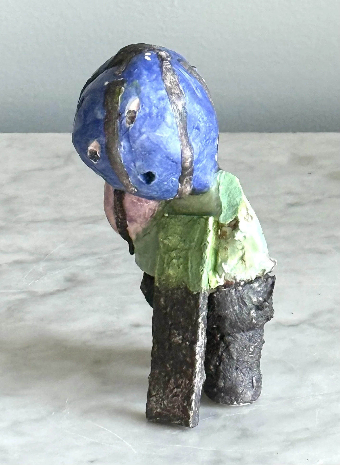 Impaired Blue, glazed ceramic, 5" x 3", 2026