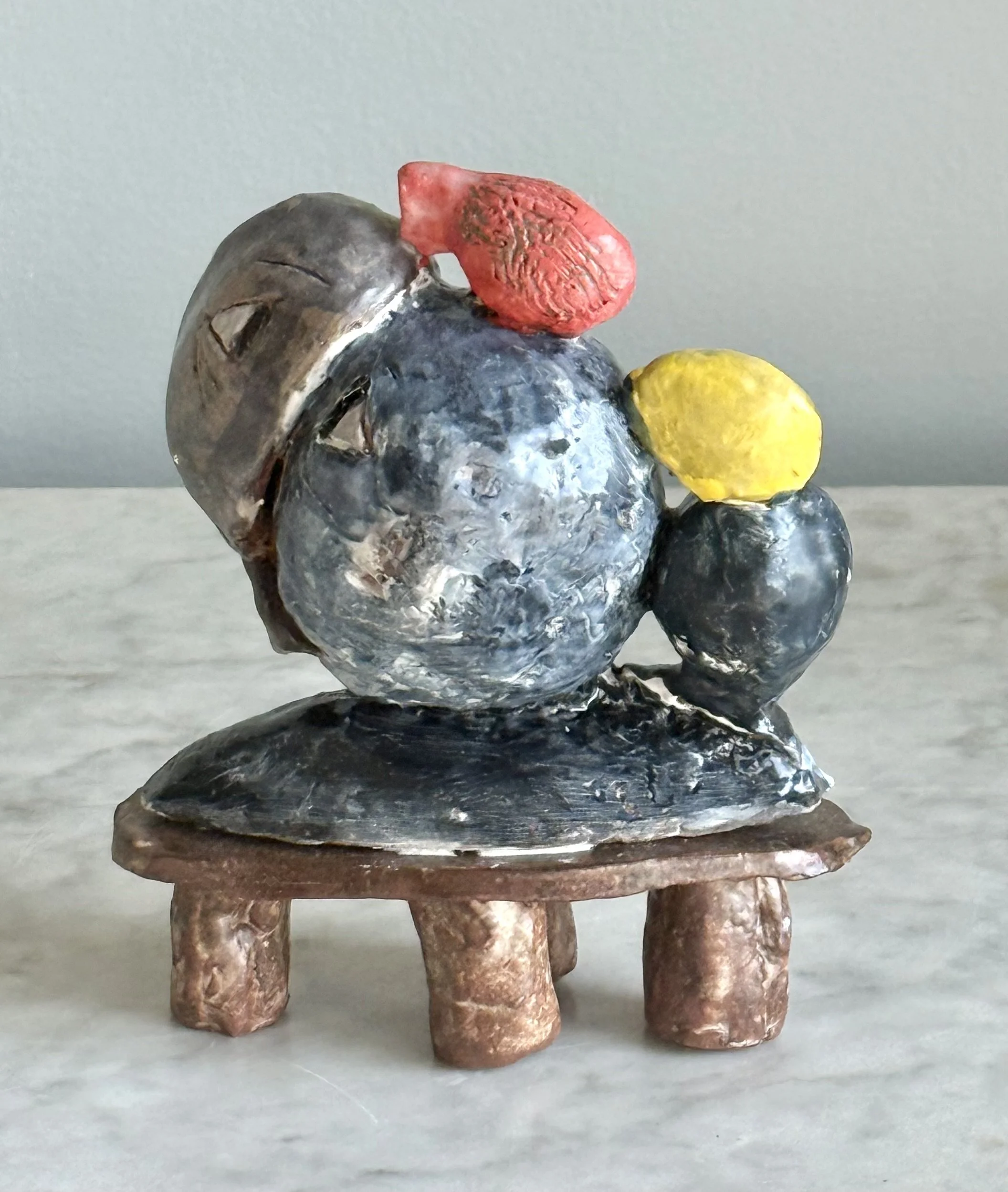Five Thoughts all At Once, glazed ceraamic, 6" x 5", 2026 