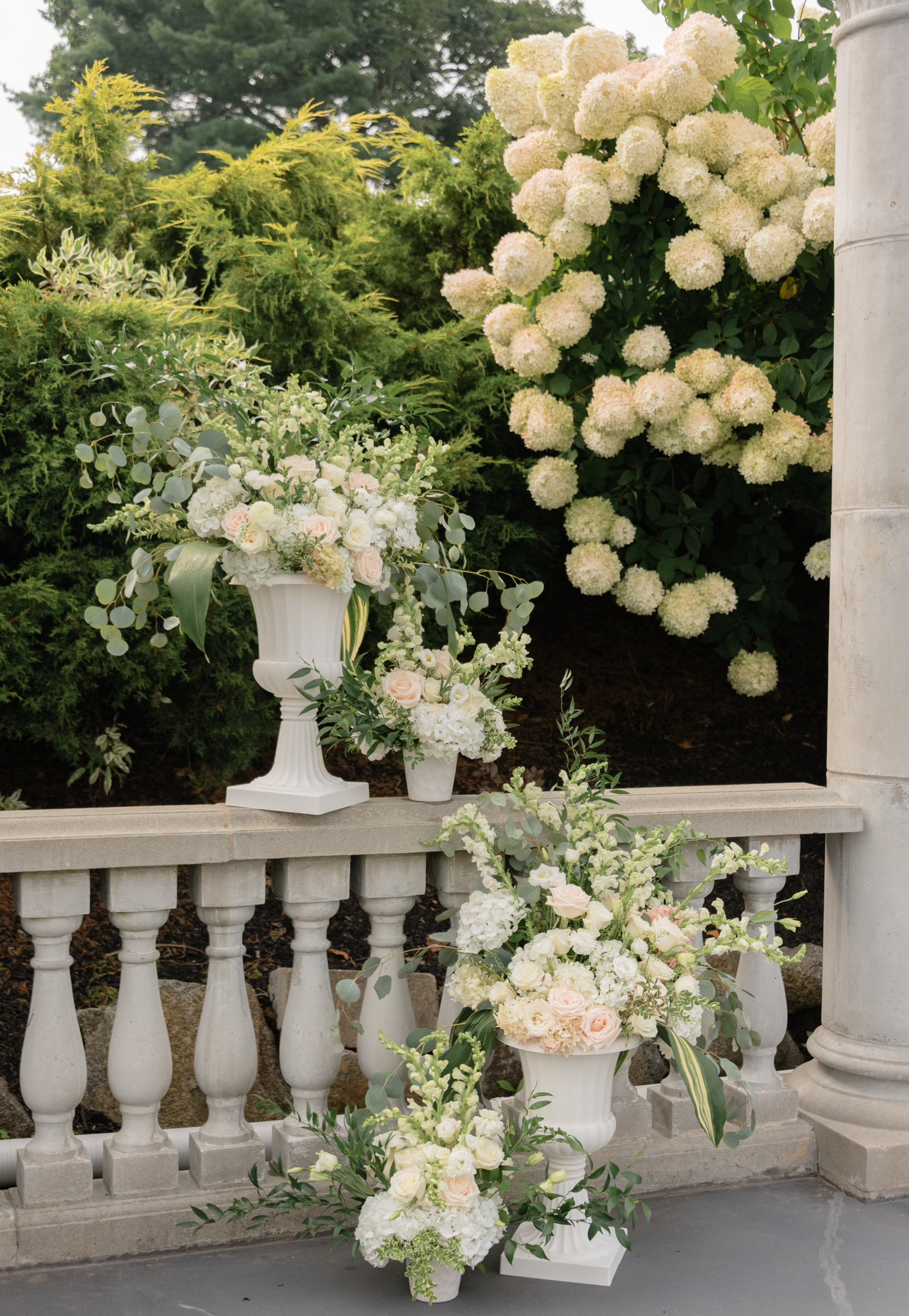 Wedding flower pillars Boston MA