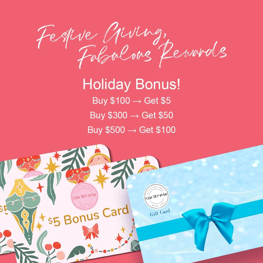 'Tis the season for giving (and getting)! 🎁 Our special Holiday Bonus is live, perfect for everyone on your list.
- Buy a $100 Gift Card, Get a $5 Bonus!
- Buy a $300 Gift Card, Get a $50 Bonus!
- Buy a $500 Gift Card, Get a $100 Bonus!
Spread the c