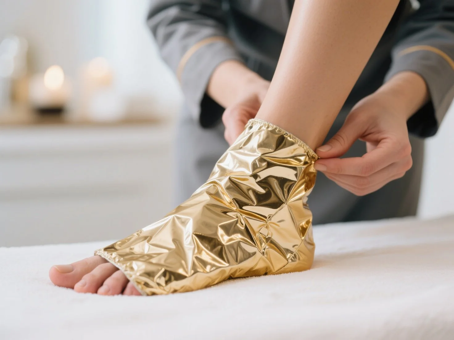 Introducing our 24K Golden Glow Pedicure! 👑💛

Experience pure luxury, deep hydration, and unparalleled radiance. This isn't just a pedicure; it's a vitality boost for your feet, leaving them soft, bright, and glowing.

What&rsquo;s included in this