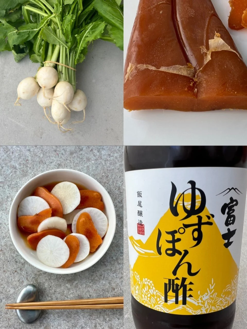 I got the fresh hakurei (Tokyo turnip or in Danish majroe) at the greengrocer Gr&oslash;nne B&oslash;nner in Copenhagen-

And got inspired by the Japanese dish &ldquo;Karasumi Daikon&rdquo; since I had bottarga in my fridge. Bottarga is salted, cured