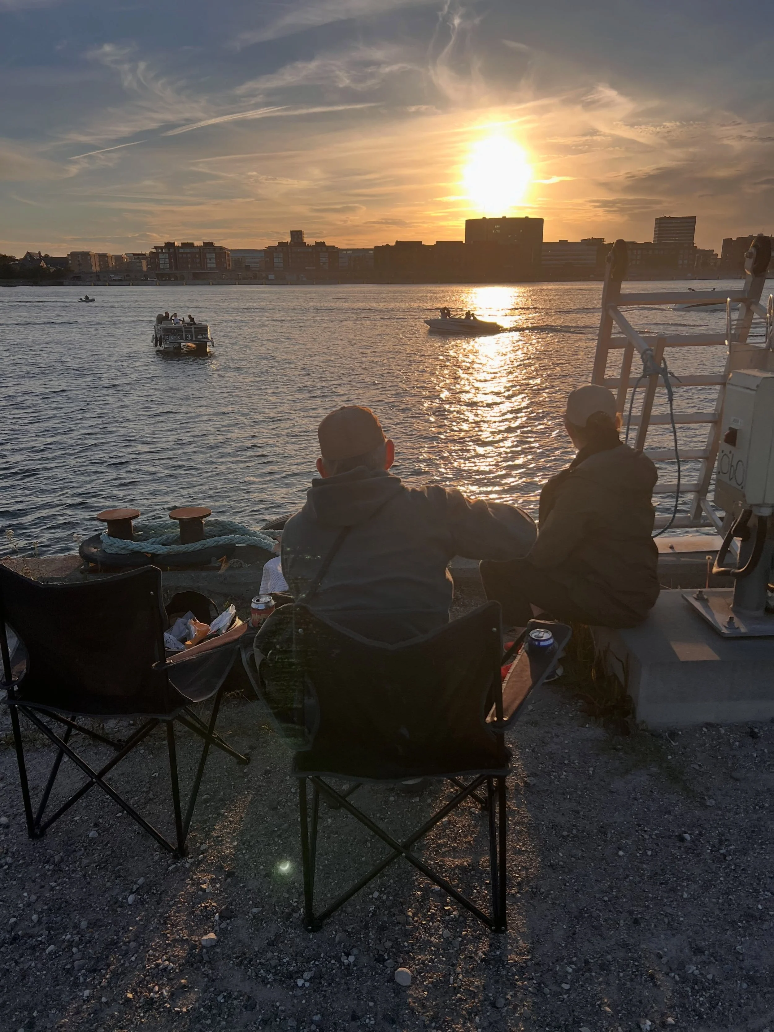 Such a unique experience: we watched an 88% solar eclipse from Copenhagen Harbour, all the way out at Refshale&oslash;en, with a nice picnic, few local people, and a great view.

No good photos of the 🌗☀️🌓but it was great using the eclipse glasses 