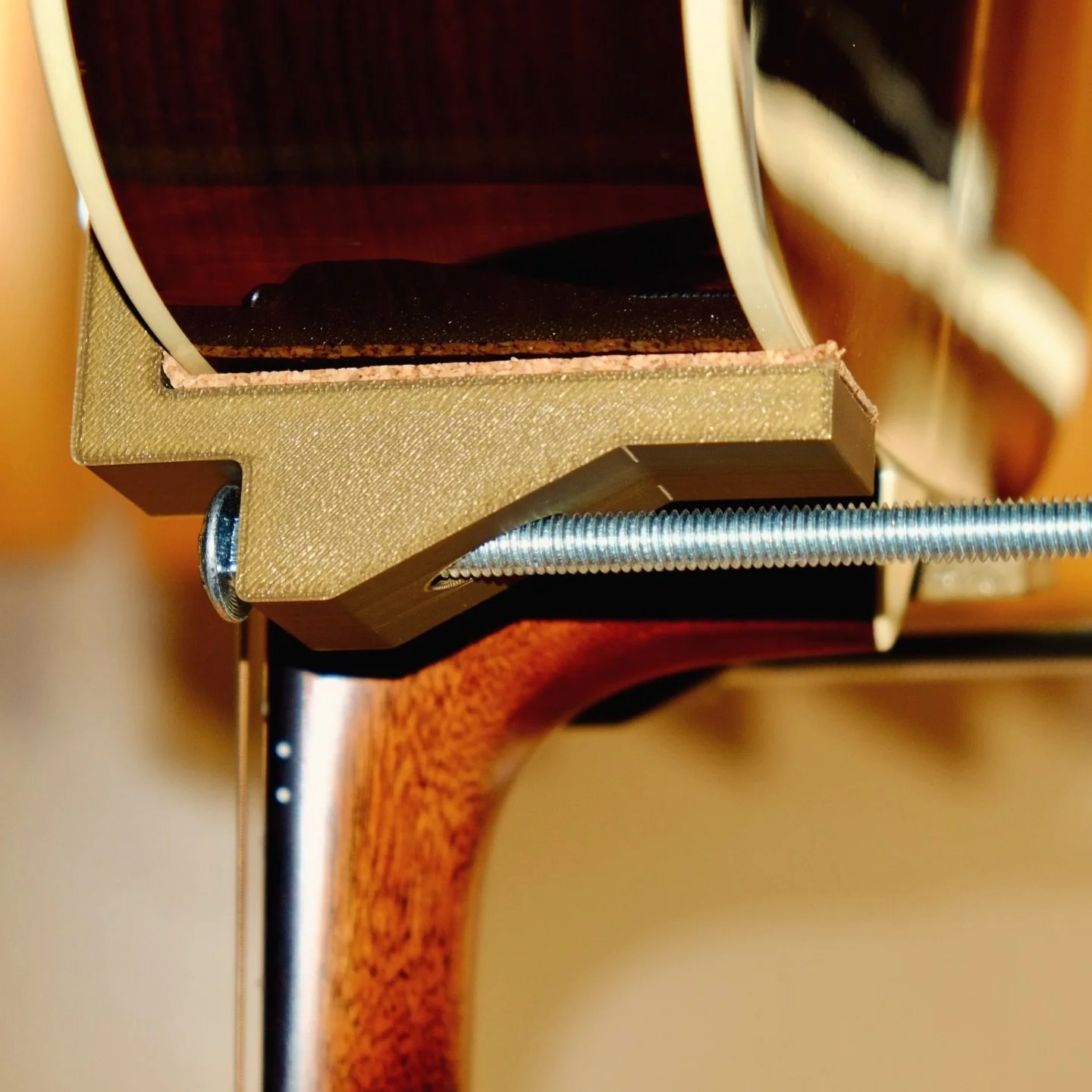 I&rsquo;m continuing to introduce 3D printing into my repair work. This is a support I drew up for the @guitarspecialistinc Proper @totalvise If you&rsquo;re interested in learning CAD focused on guitar, there&rsquo;s nobody better than @frettiemercu