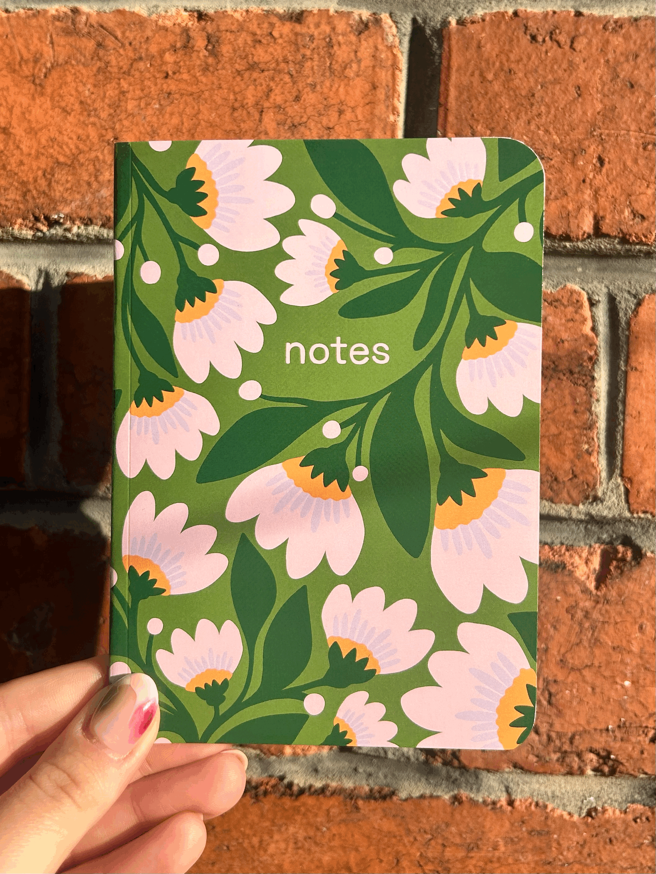 Green Floral A6 Note Book