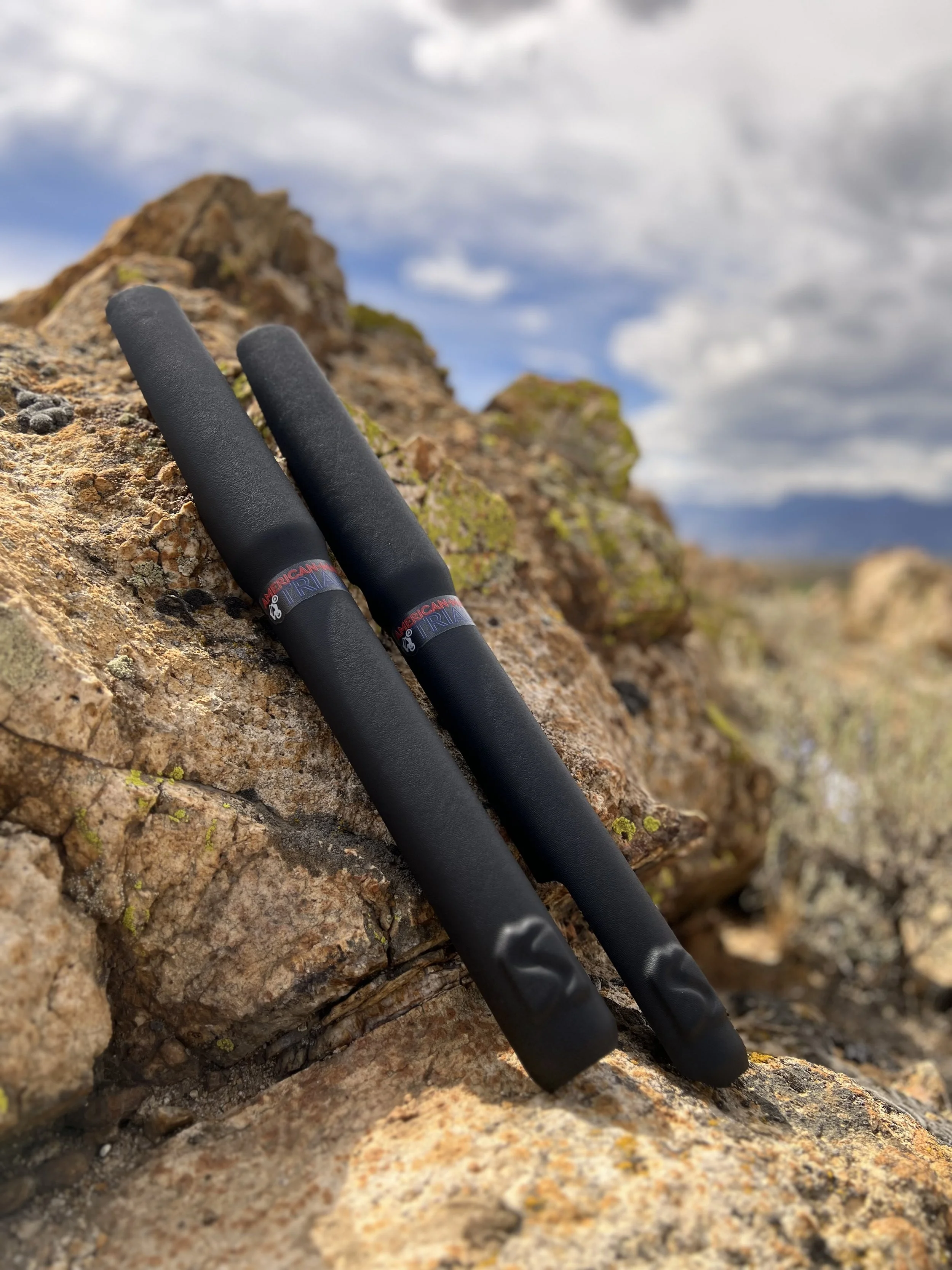 Pair of black trials fork guards