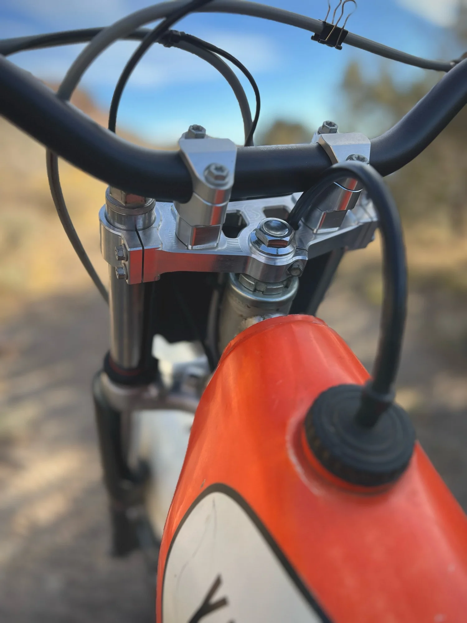TY 175 Triple Clamp with Bar Mount — Six Mile Industries Trials Parts