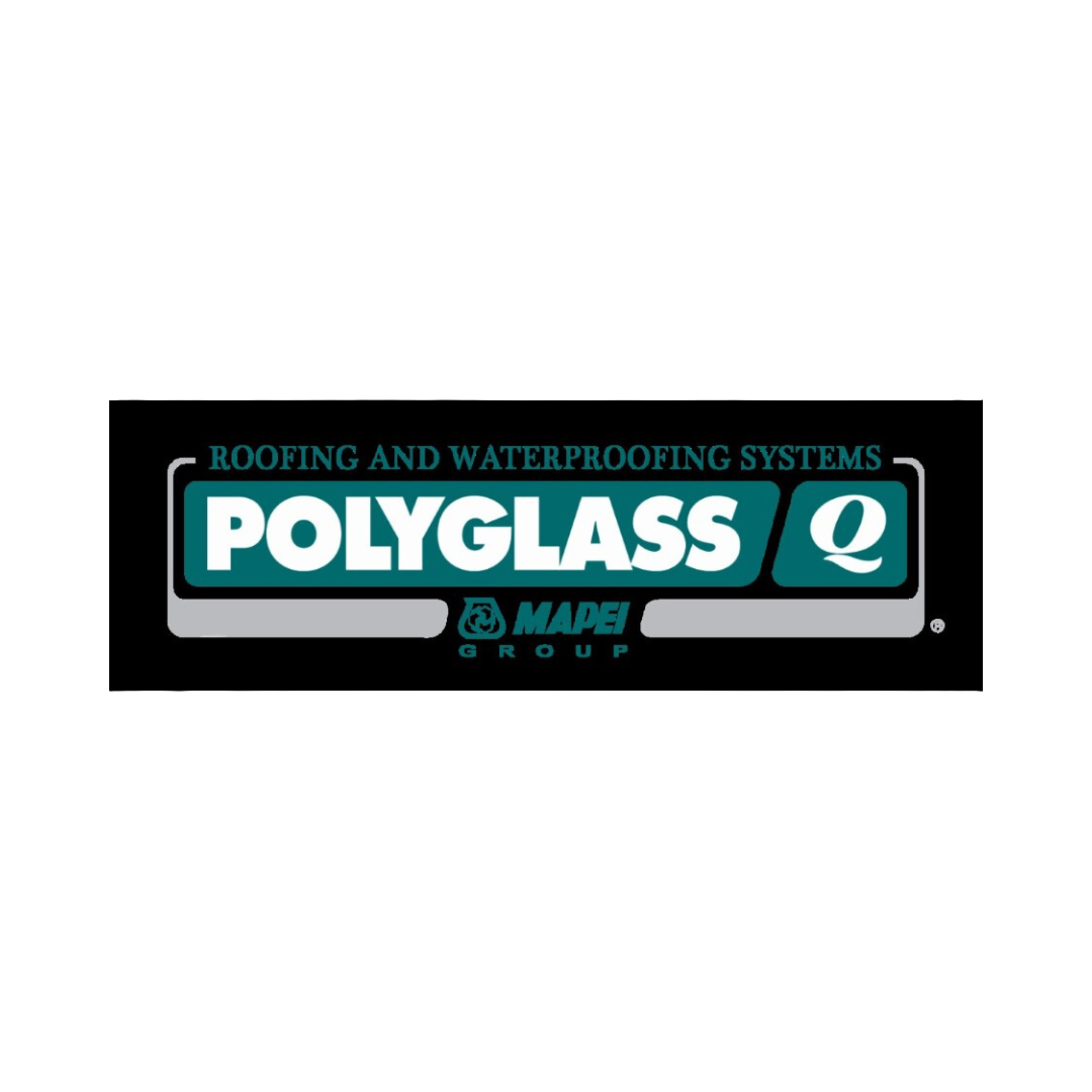 Logo for Polyglass roofing and waterproofing systems by Mapei Group.