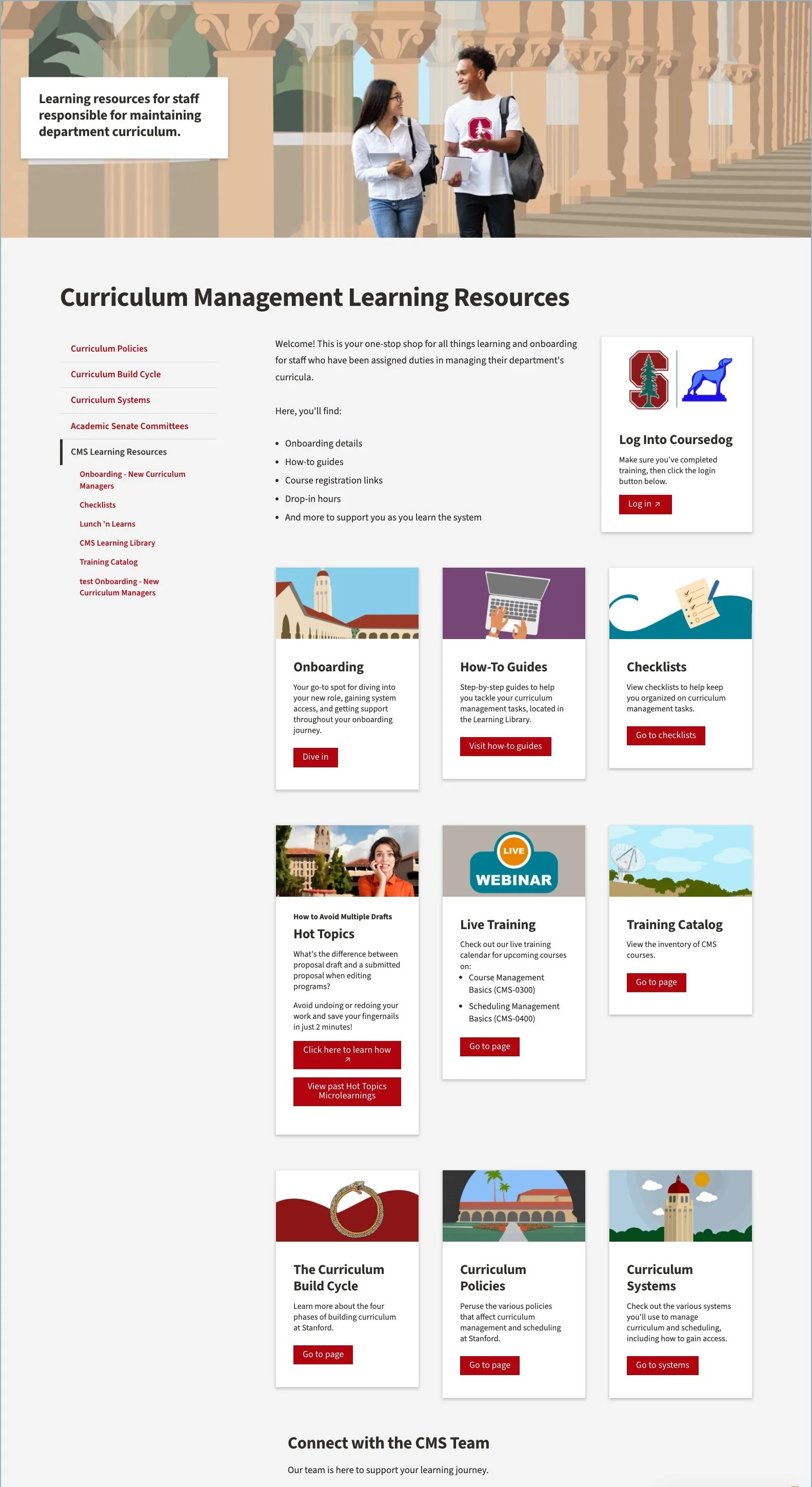 CMS learning resource page