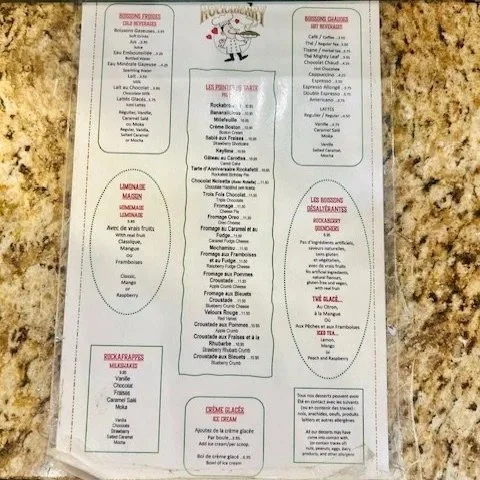 Rockaberry Café Montreal Menu