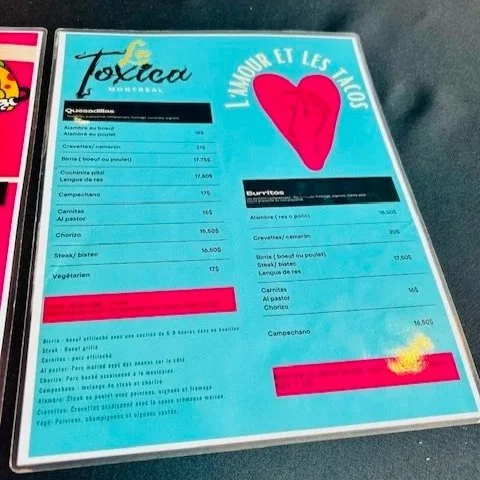 La Toxica Montreal Menu