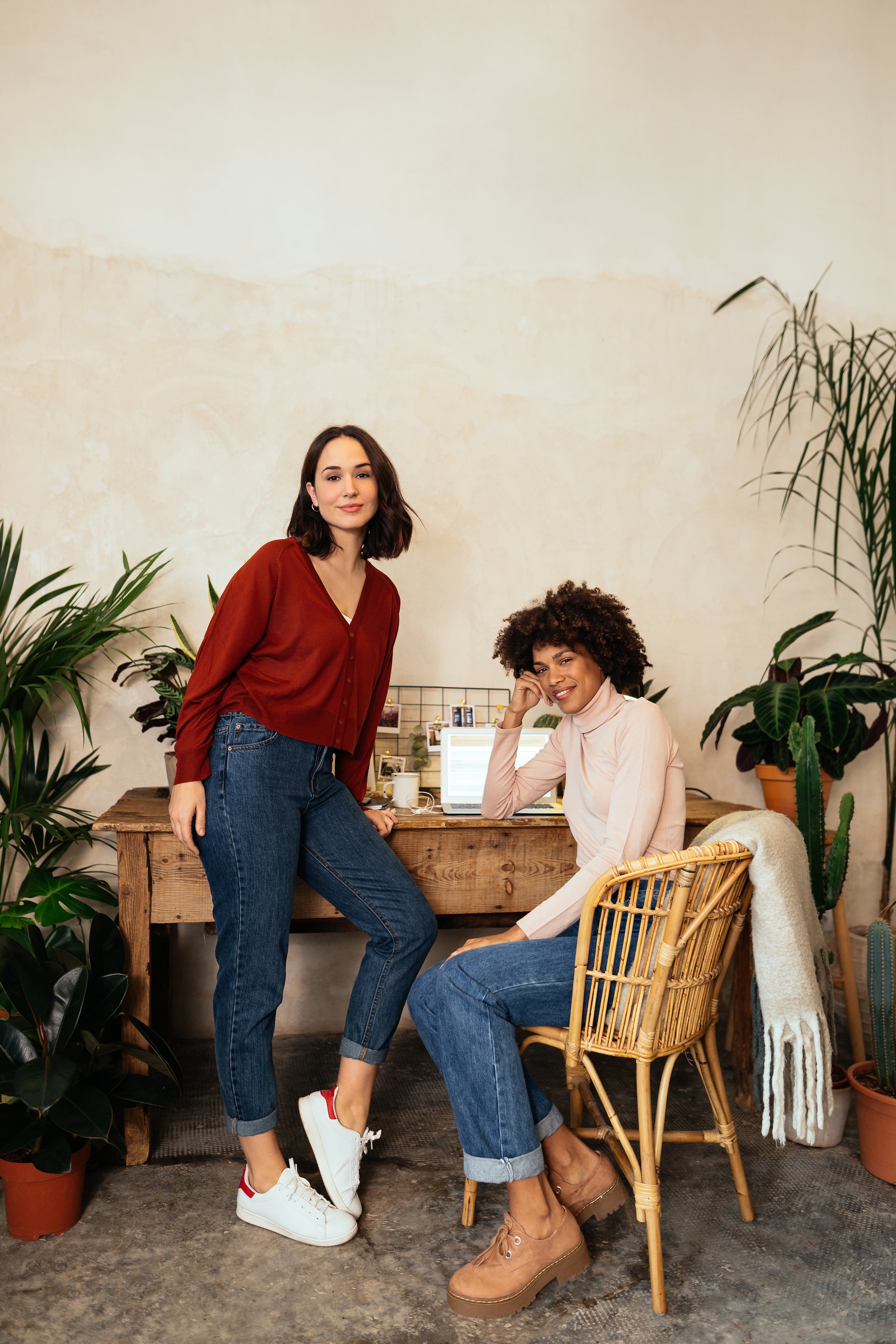 Portrait Of Casual Businesswomen In Office Full Of Plants