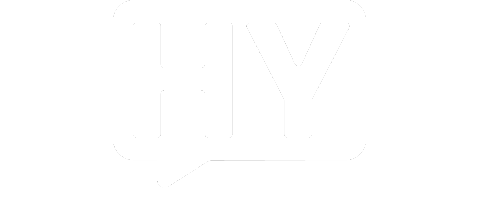 A speech bubble with the text 'HY' inside