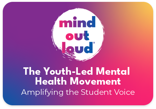 Logo for Mind Out Loud, a youth-led mental health movement with the tagline 'Amplifying the Student Voice.'