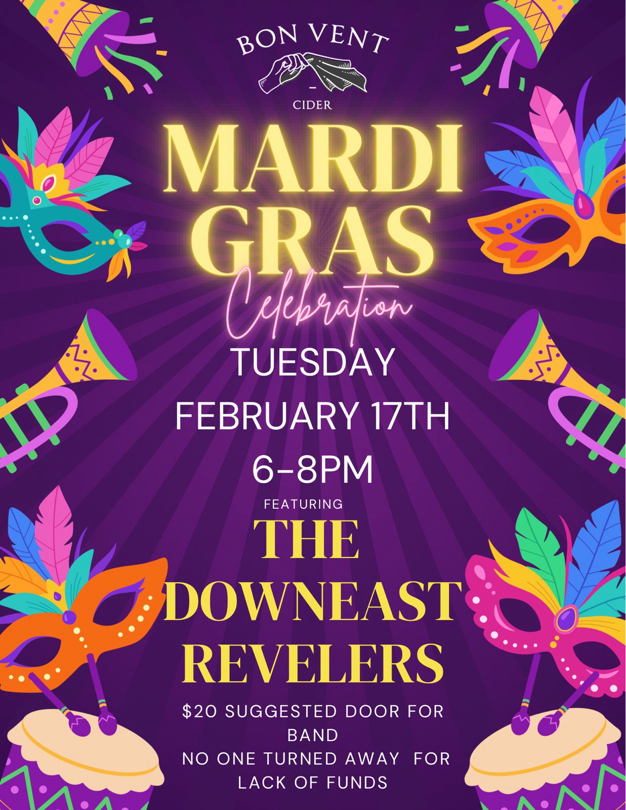 Mardi Gras Celebration with The Downeast Revelers