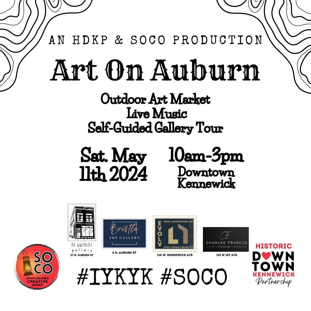 I will be a vendor at Art on Auburn this Saturday (May 11) from 10am to 3pm! Come down for live music, art vendors, live demonstrations, and lots of awesome local businesses! Looking forward to seeinf you all there! #downtownkennewick #artonauburn #s