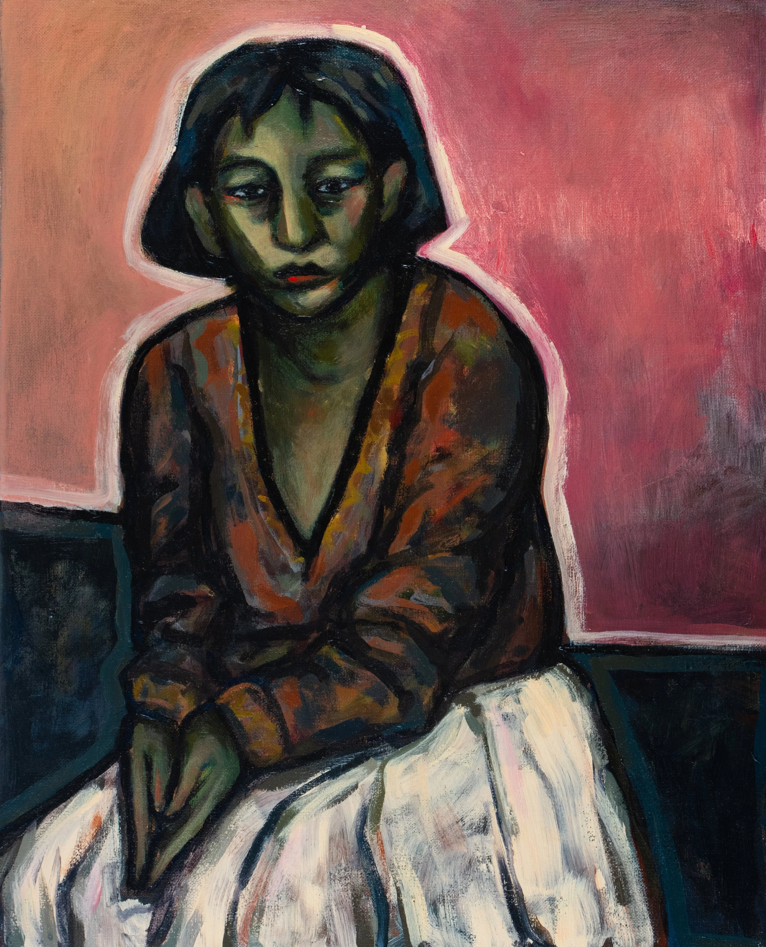 "The Girl in the Thrifted Cardigan", 2023, 16"x20"