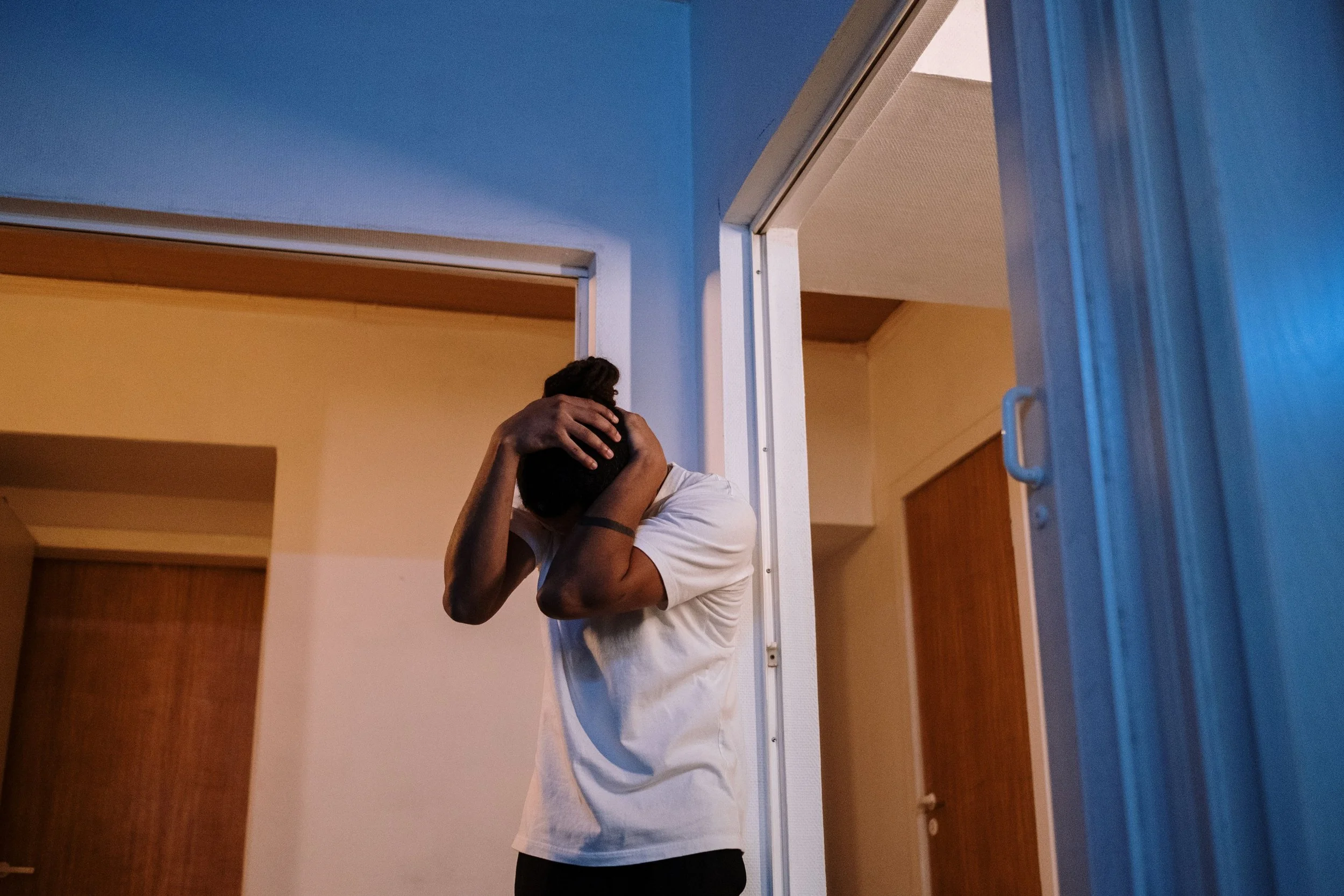 a man experiencing emotional distress