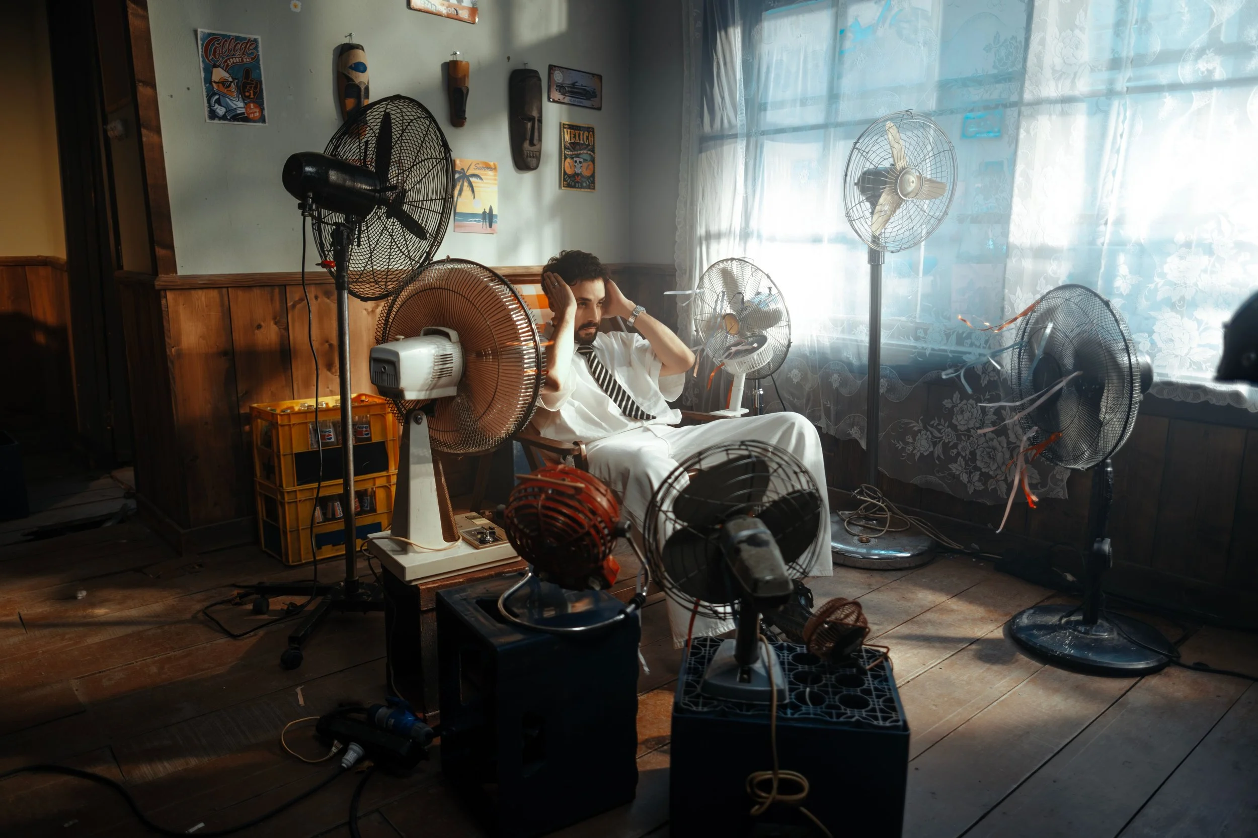 electric fans to combat heat