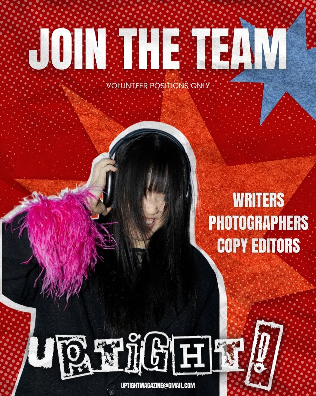 Uptight is growing, and we&rsquo;re expanding the team! 

We&rsquo;re looking for writers, photographers, and copy editors who are passionate about music, storytelling, and discovering artists worth talking about.

If you love writing about new relea