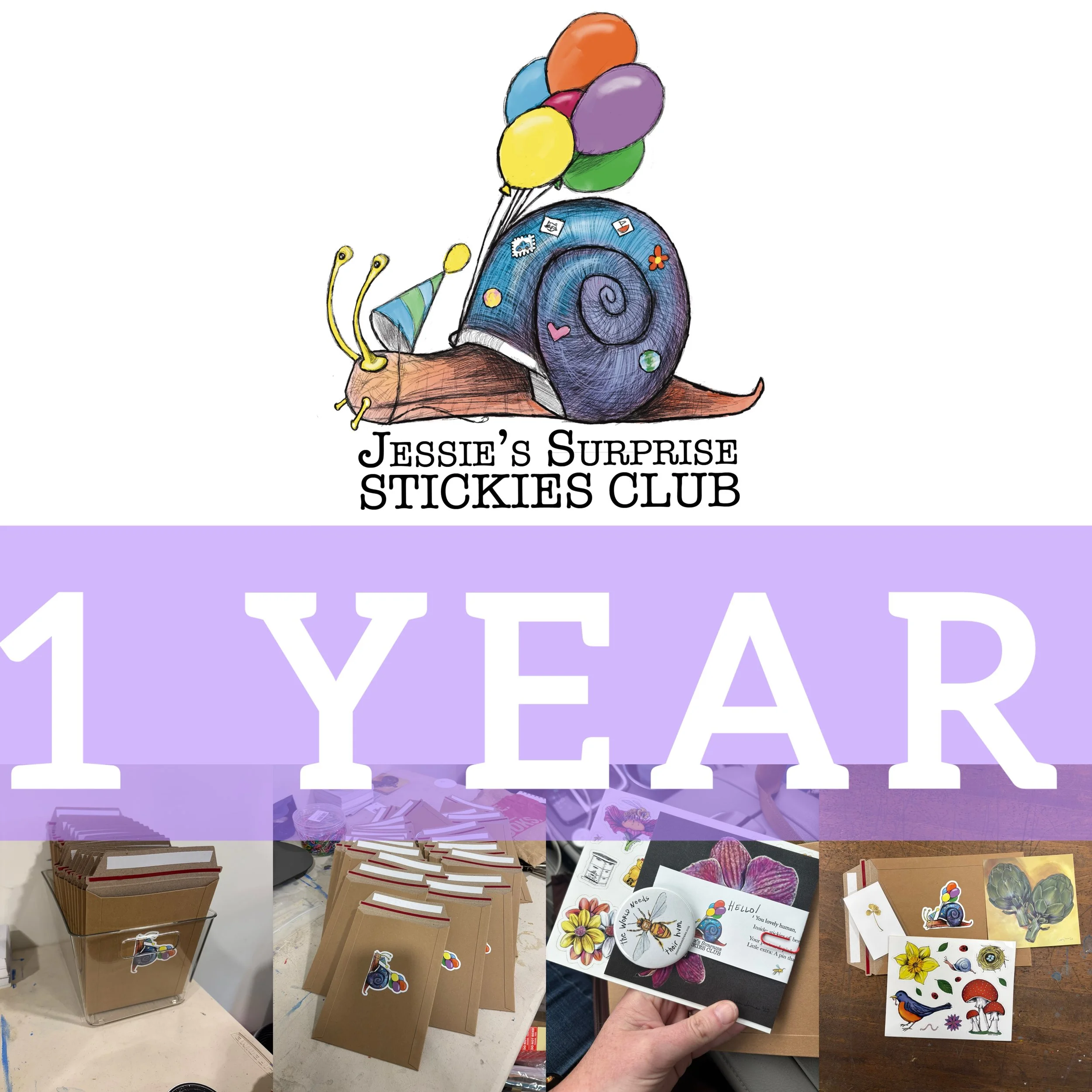 Jessie’s Surprise Stickies Club — One Year (Paid in Full)