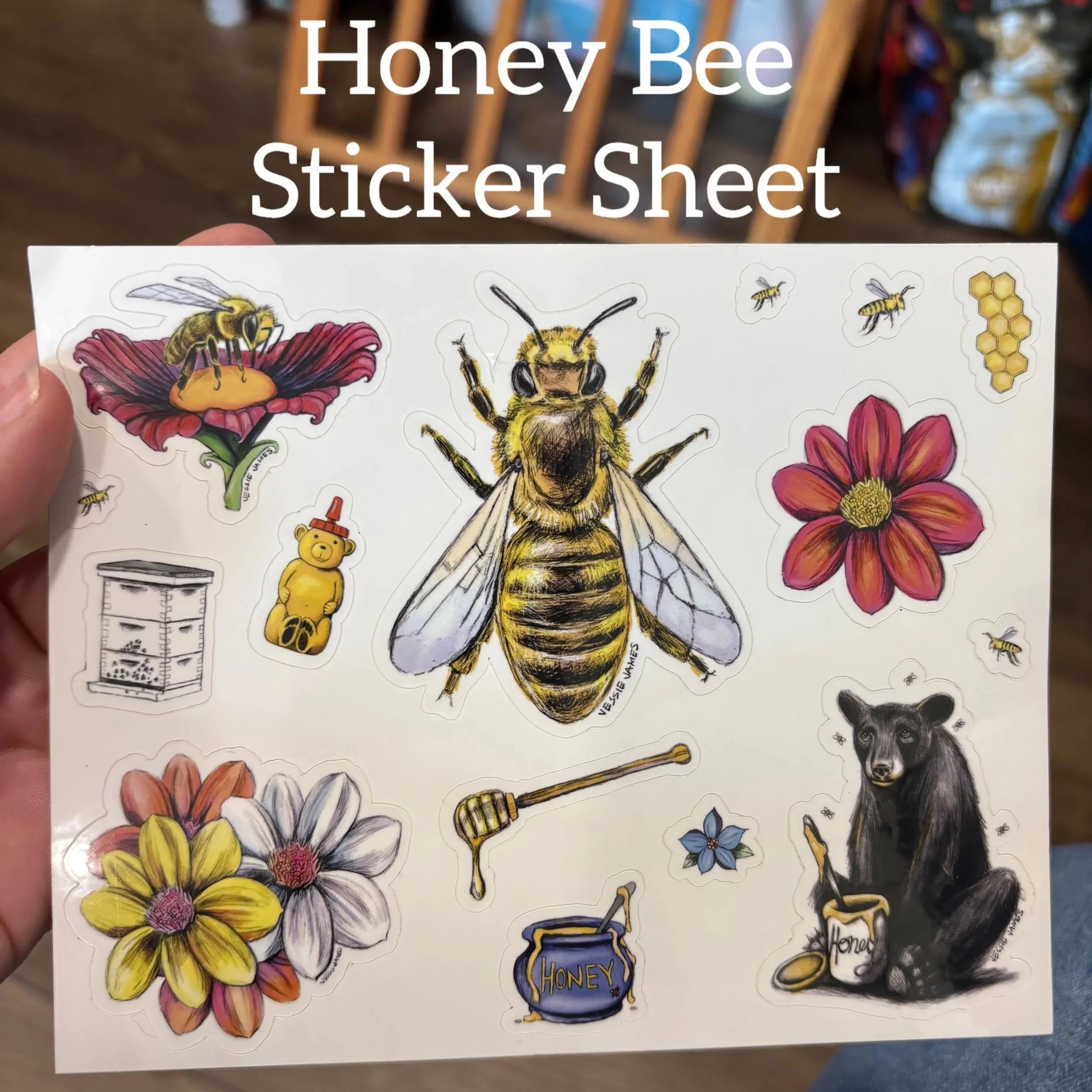 Honey Bee Stickies Sheet